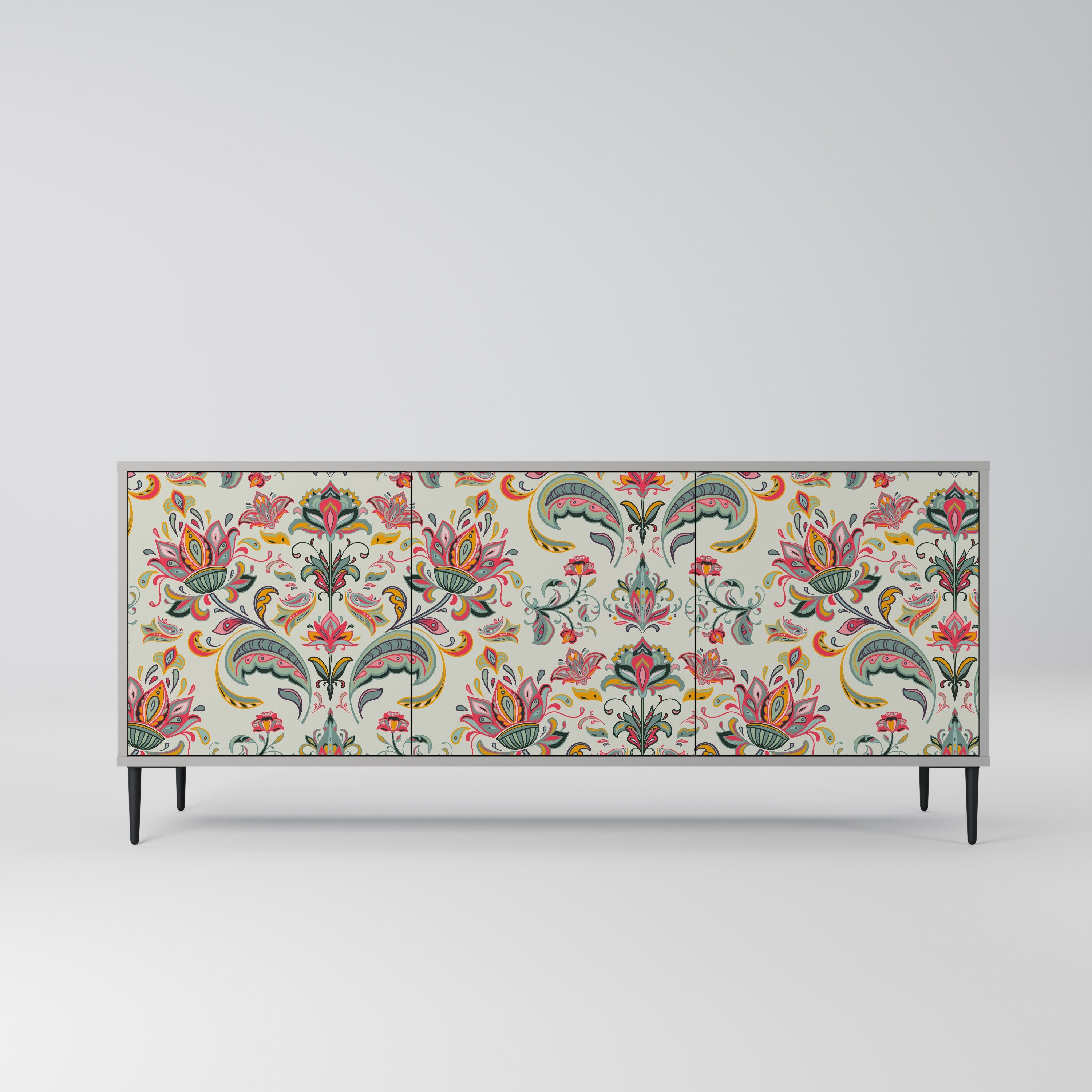 ORGANIC FOLKLORE 3-türiges Sideboard in grauem Finish