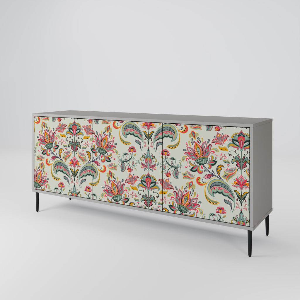 ORGANIC FOLKLORE 3-türiges Sideboard in grauem Finish