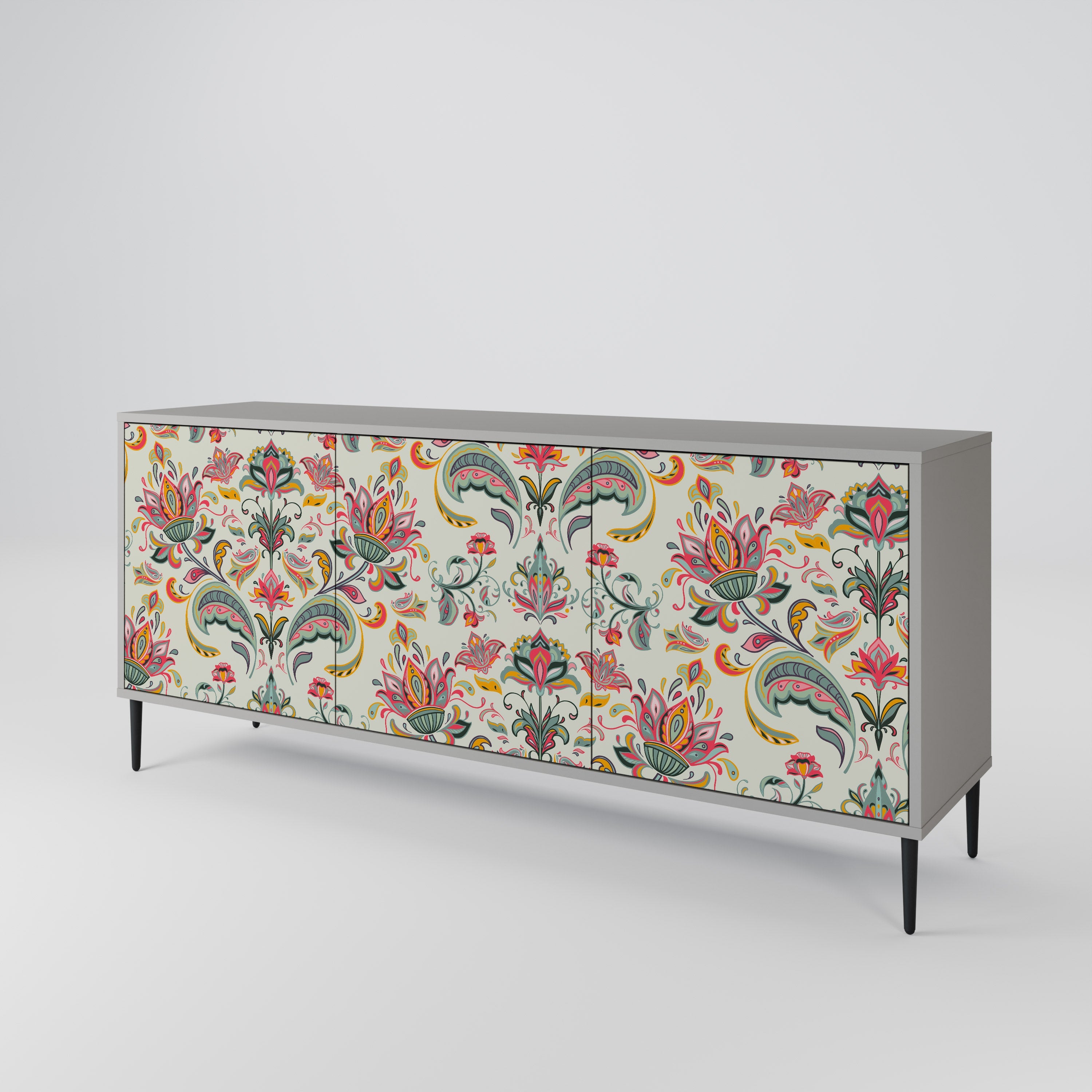 ORGANIC FOLKLORE 3-türiges Sideboard in grauem Finish