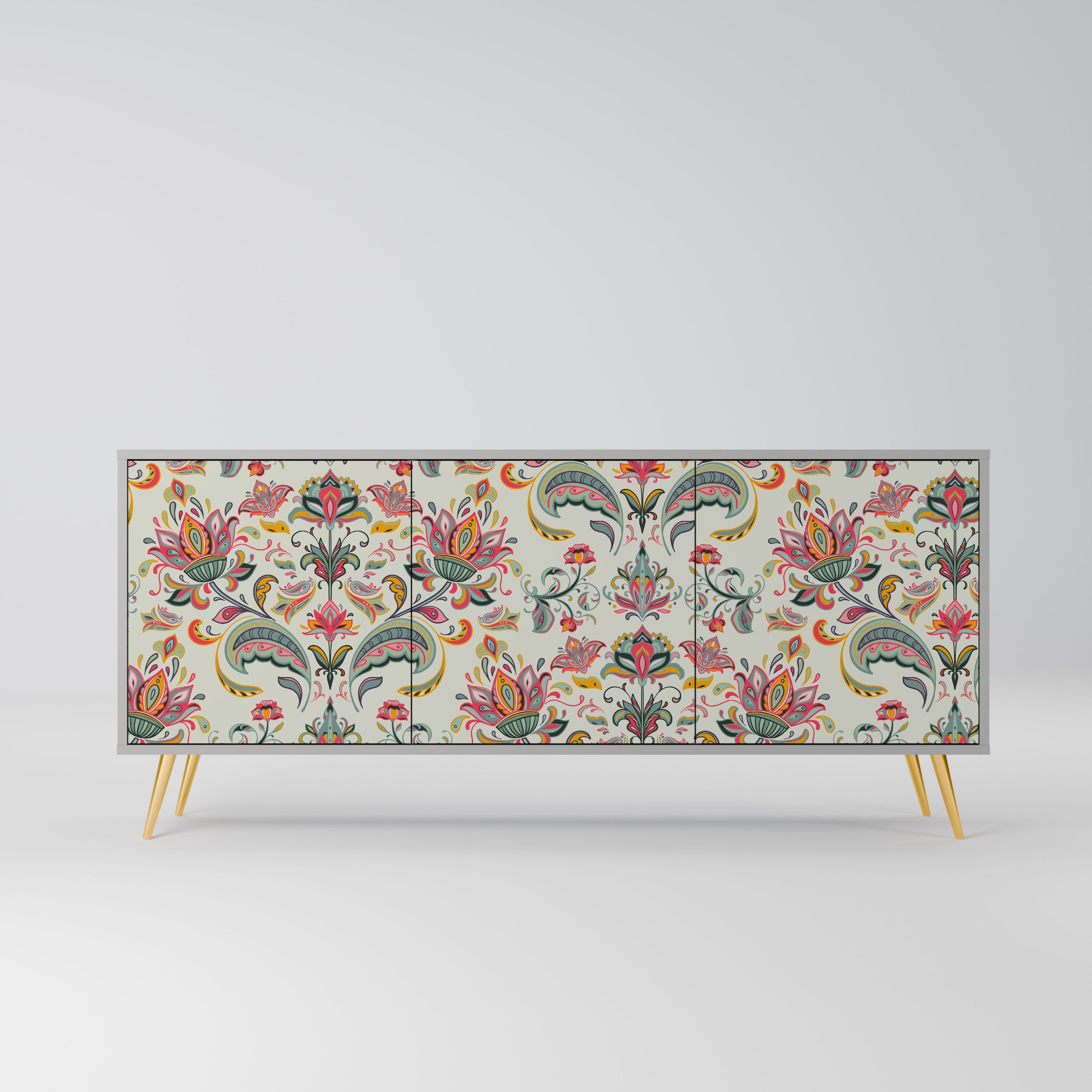 ORGANIC FOLKLORE 3-türiges Sideboard in grauem Finish