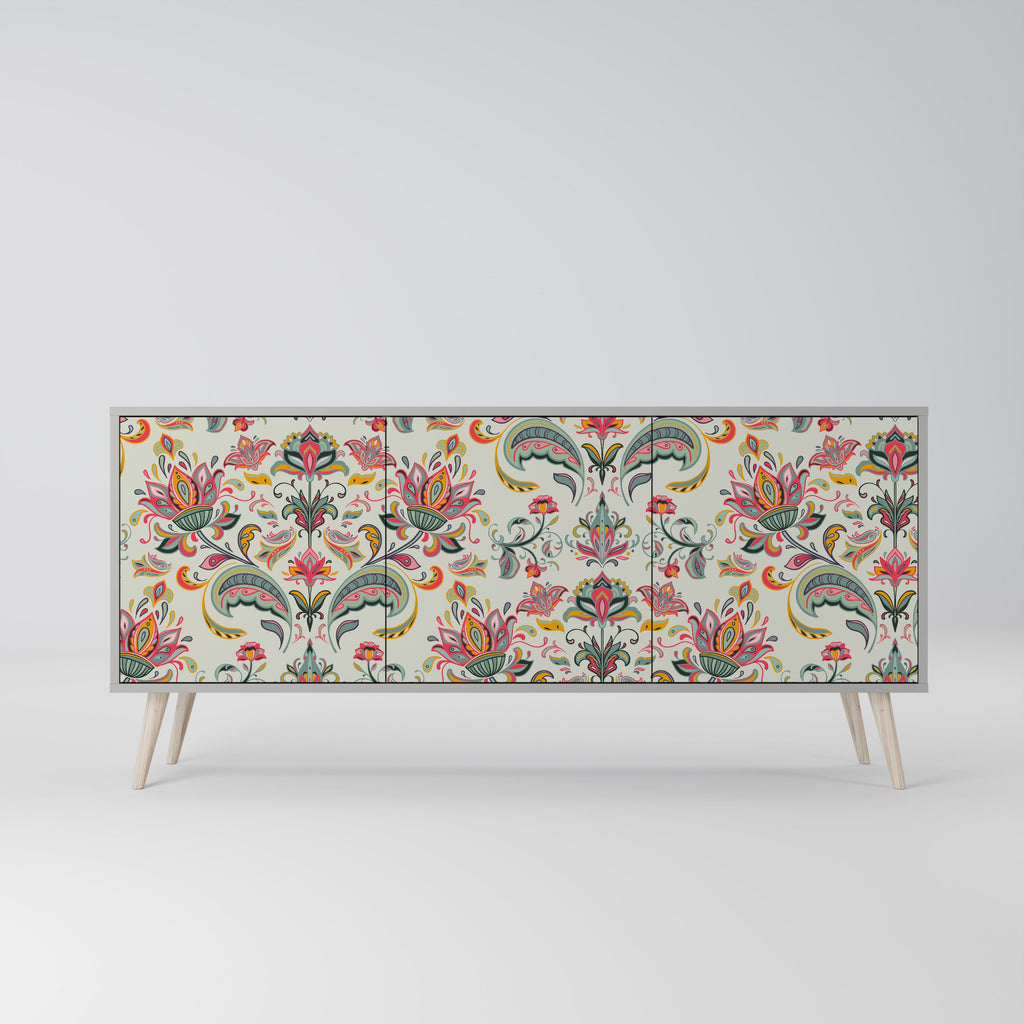 ORGANIC FOLKLORE 3-türiges Sideboard in grauem Finish