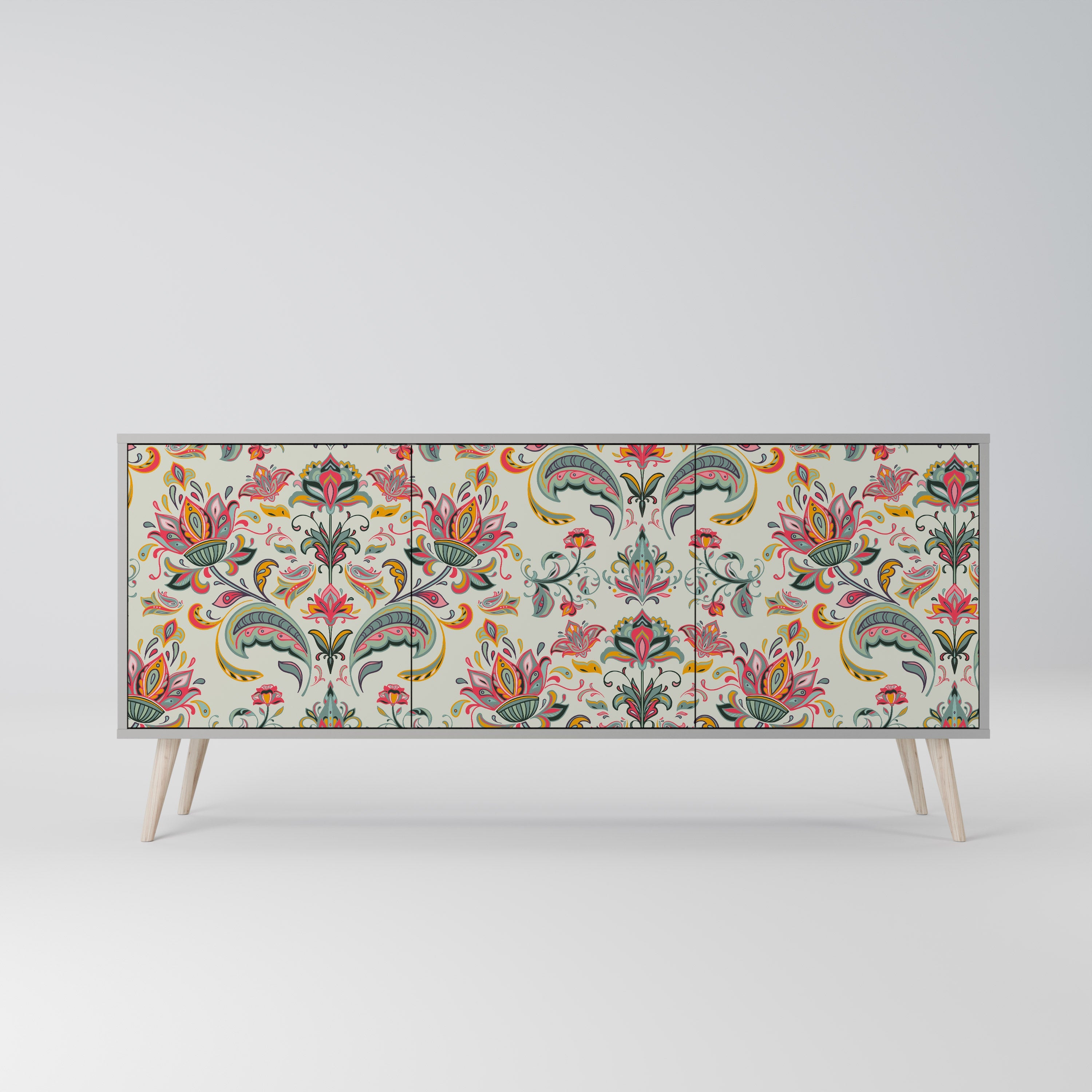 ORGANIC FOLKLORE 3-türiges Sideboard in grauem Finish