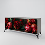 DAHLIAS AND POMEGRANATES Sideboard mit 3 Türen in Grau
