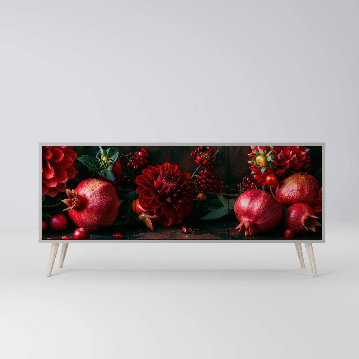 DAHLIAS AND POMEGRANATES 3-türiges Sideboard