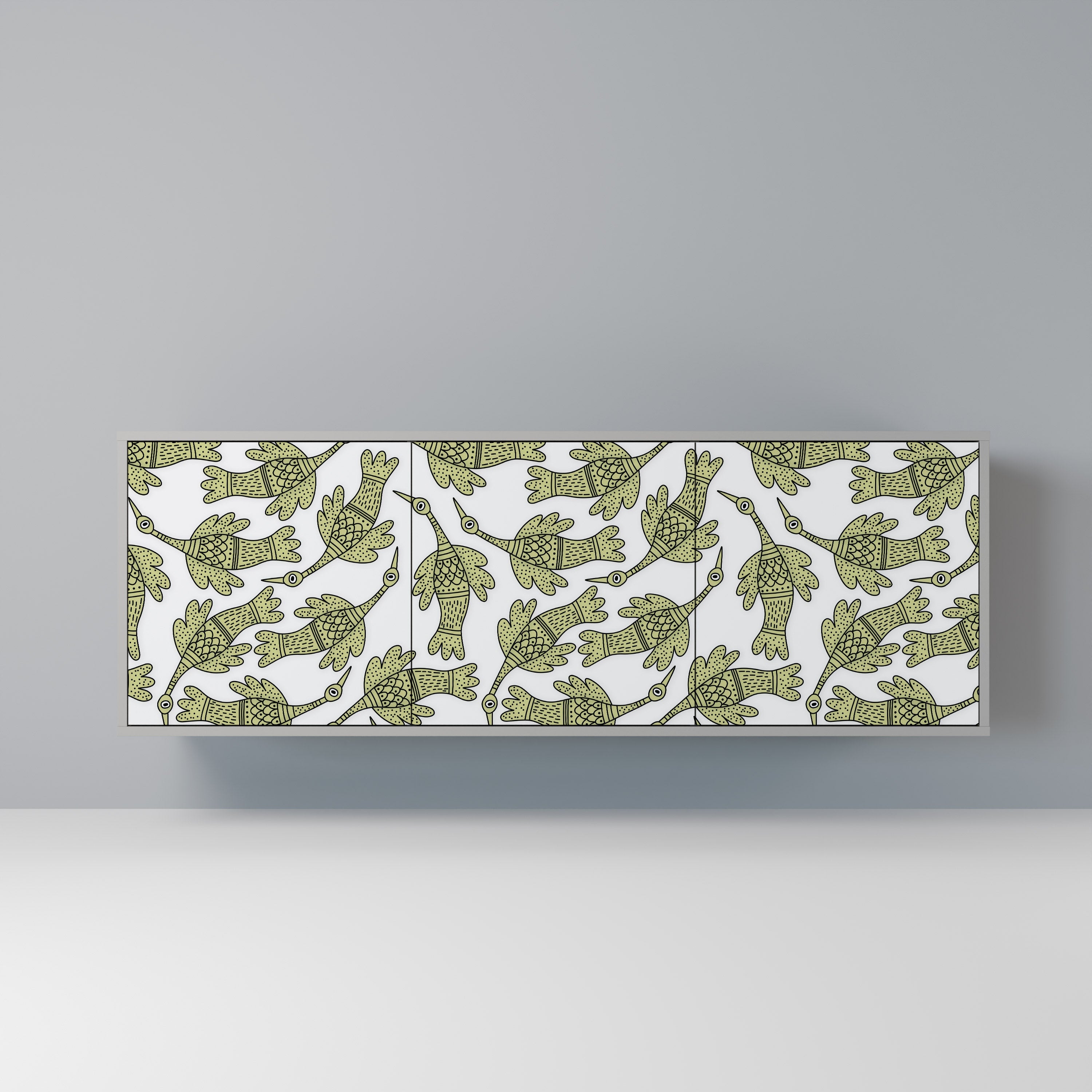 SEEDLING SONGBIRD Sideboard mit 3 Türen in grauem Finish