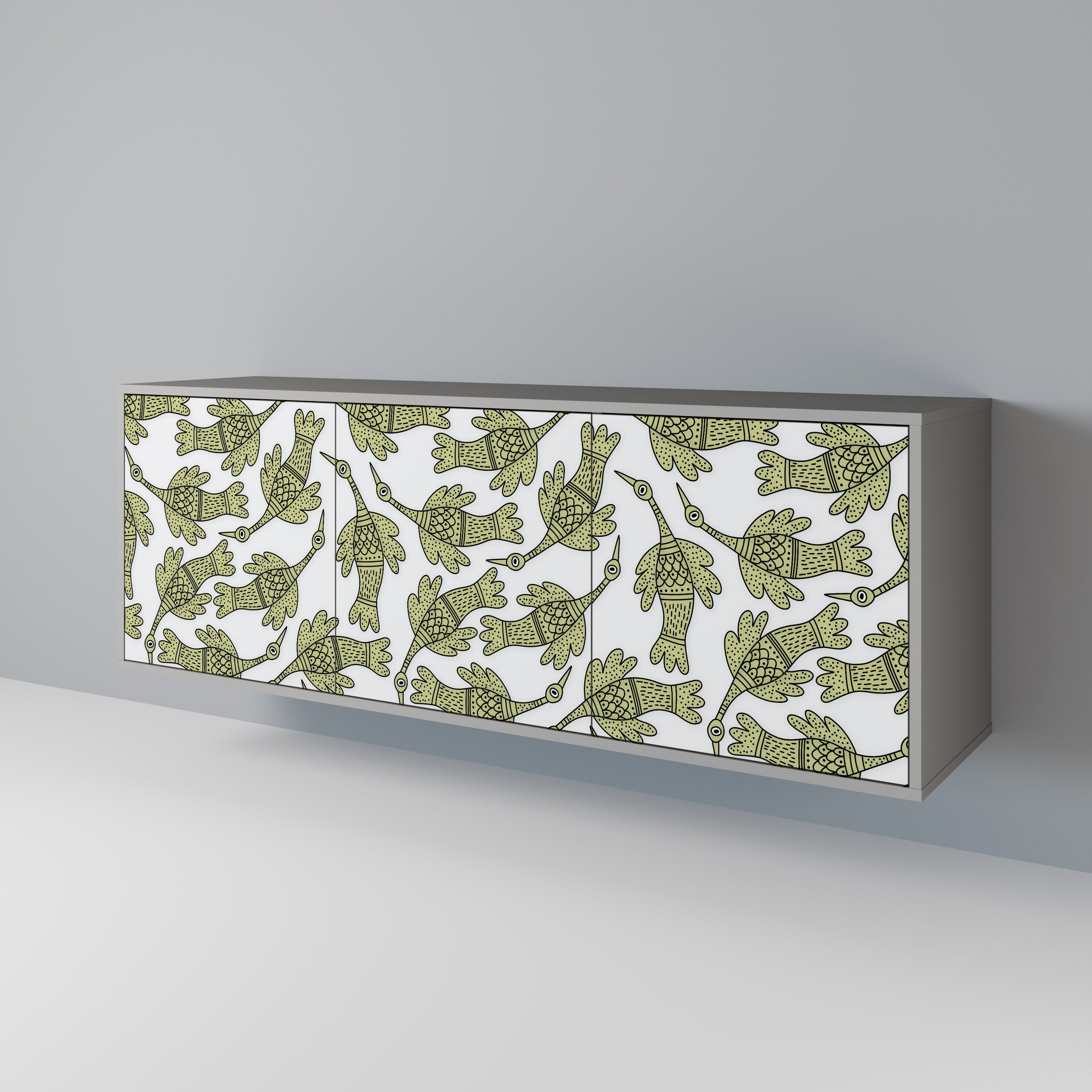 SEEDLING SONGBIRD Sideboard mit 3 Türen in grauem Finish