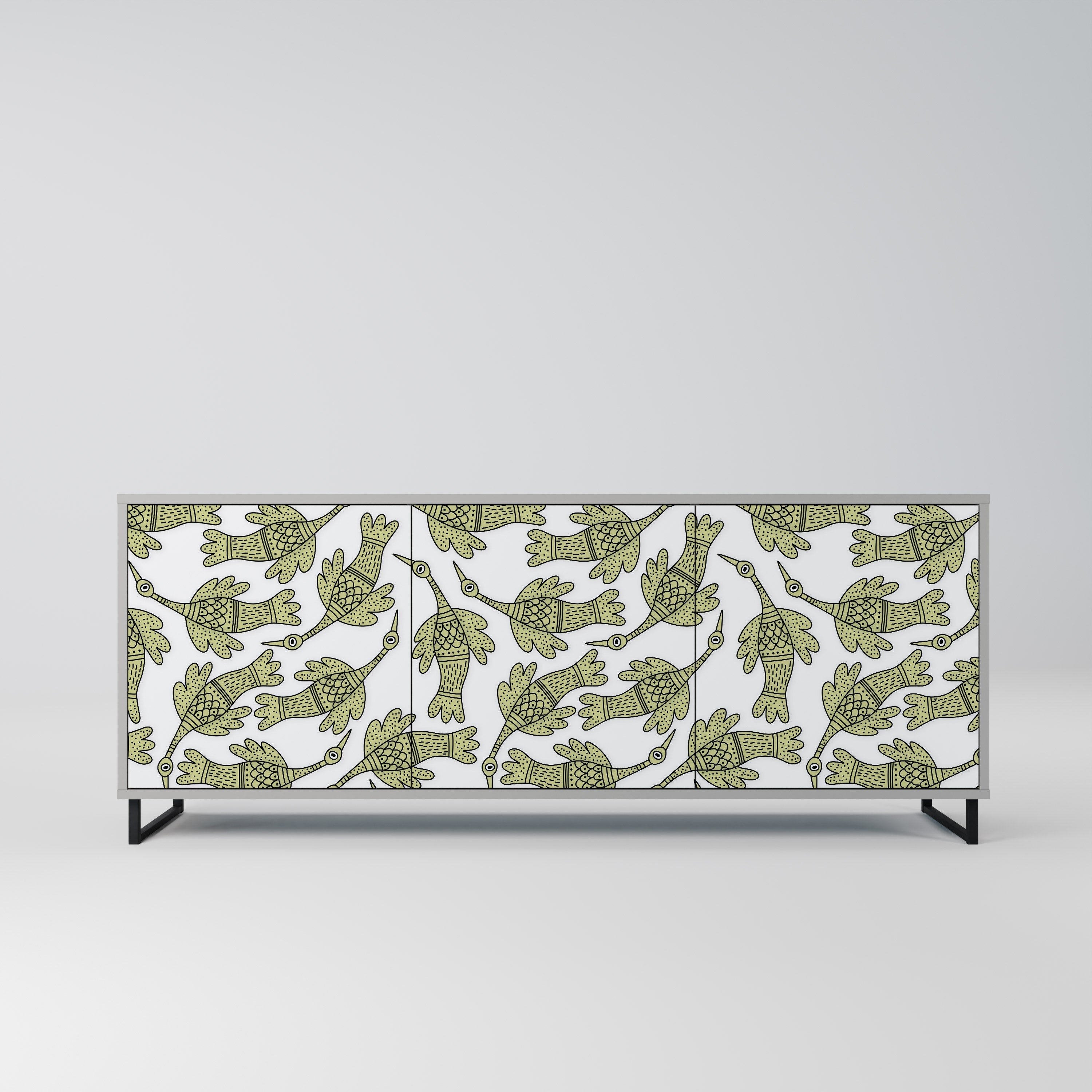 SEEDLING SONGBIRD Sideboard mit 3 Türen in grauem Finish