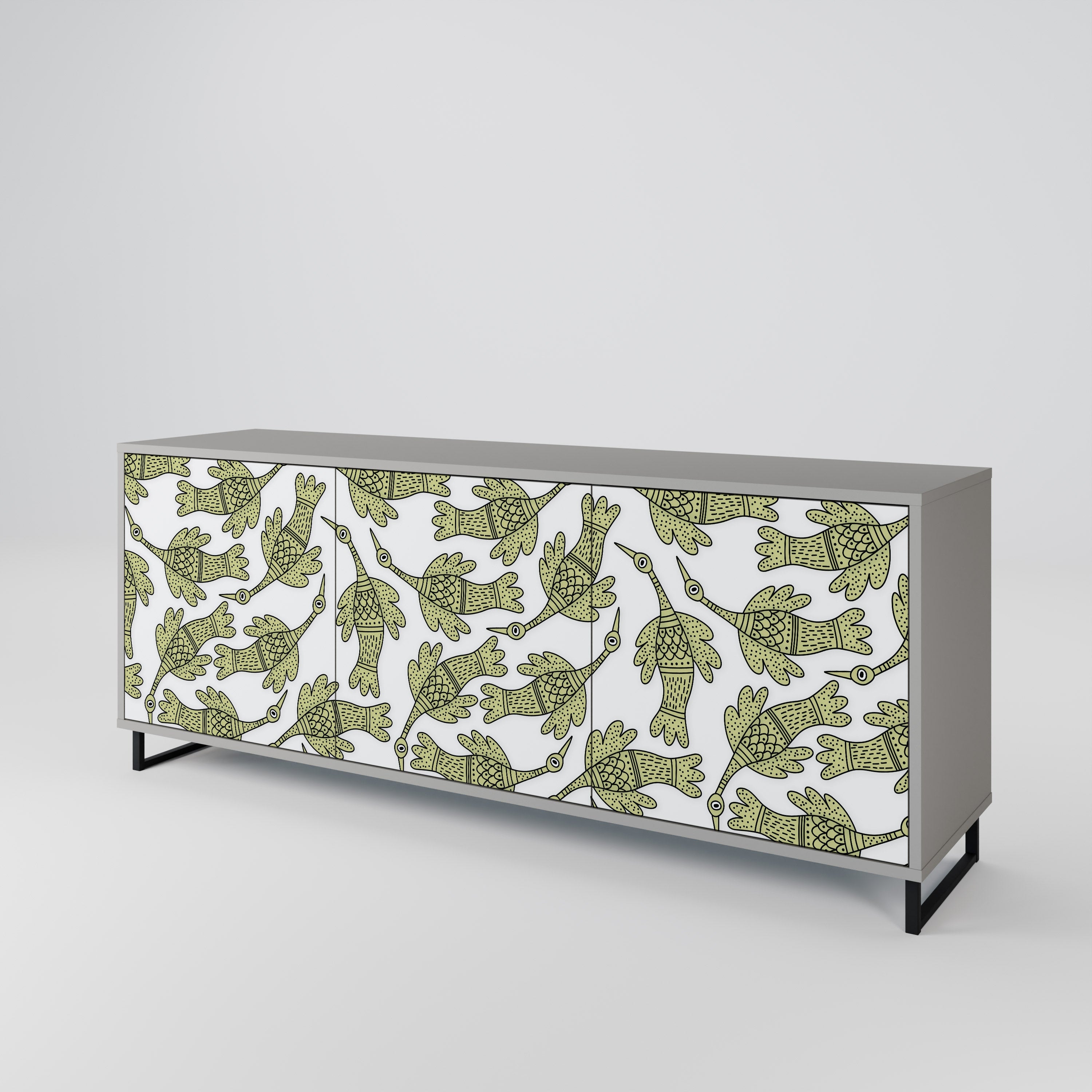 SEEDLING SONGBIRD Sideboard mit 3 Türen in grauem Finish