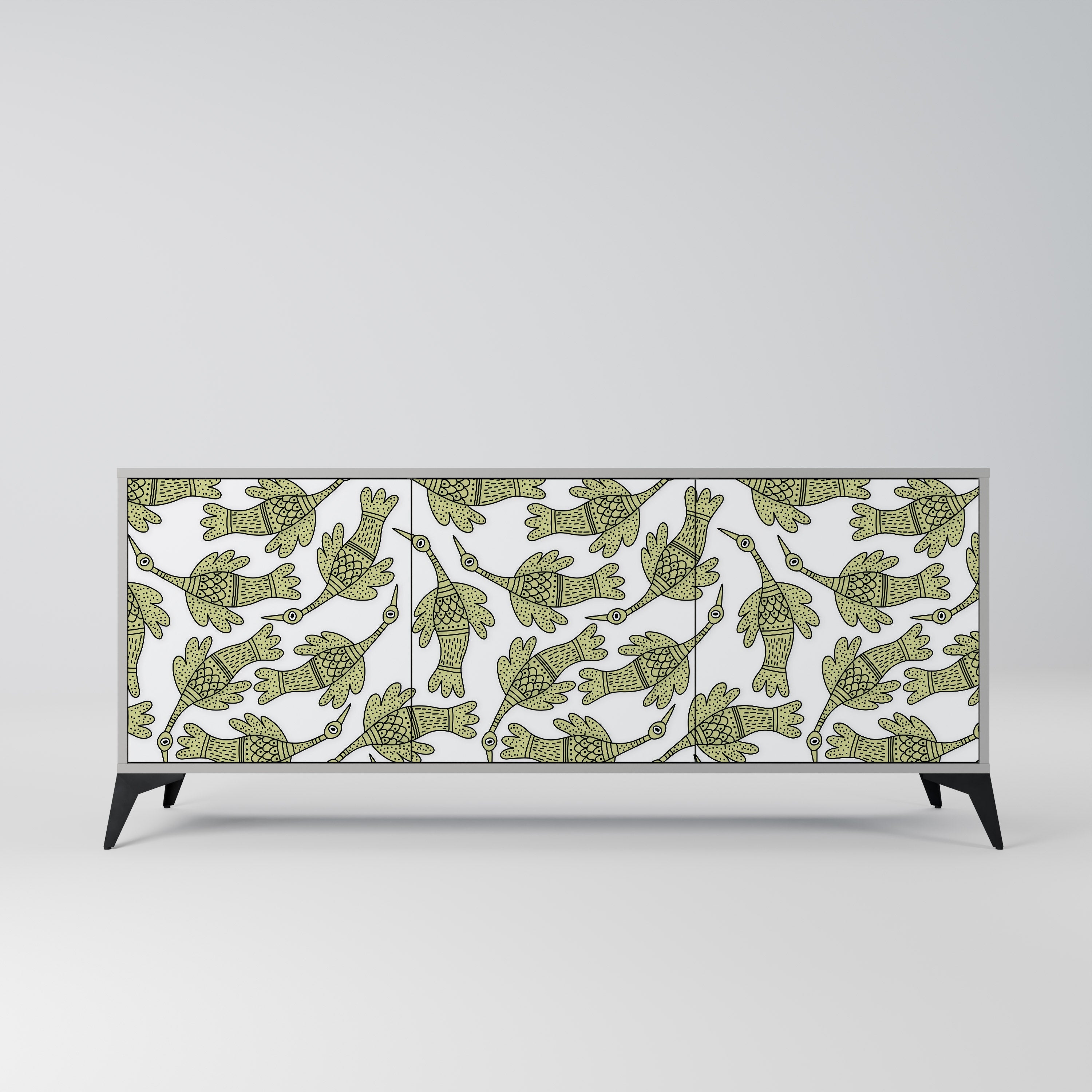 SEEDLING SONGBIRD Sideboard mit 3 Türen in grauem Finish