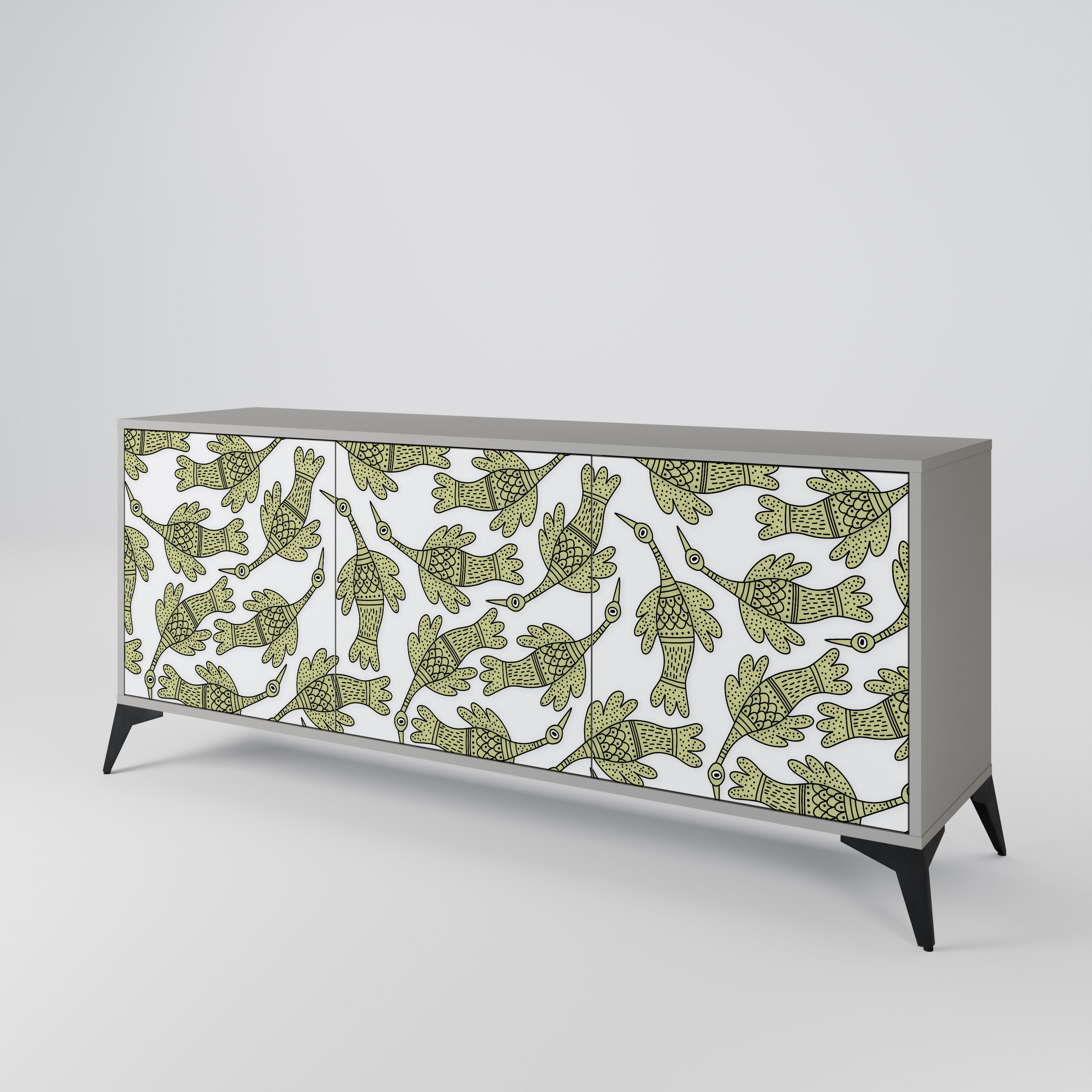 SEEDLING SONGBIRD Sideboard mit 3 Türen in grauem Finish