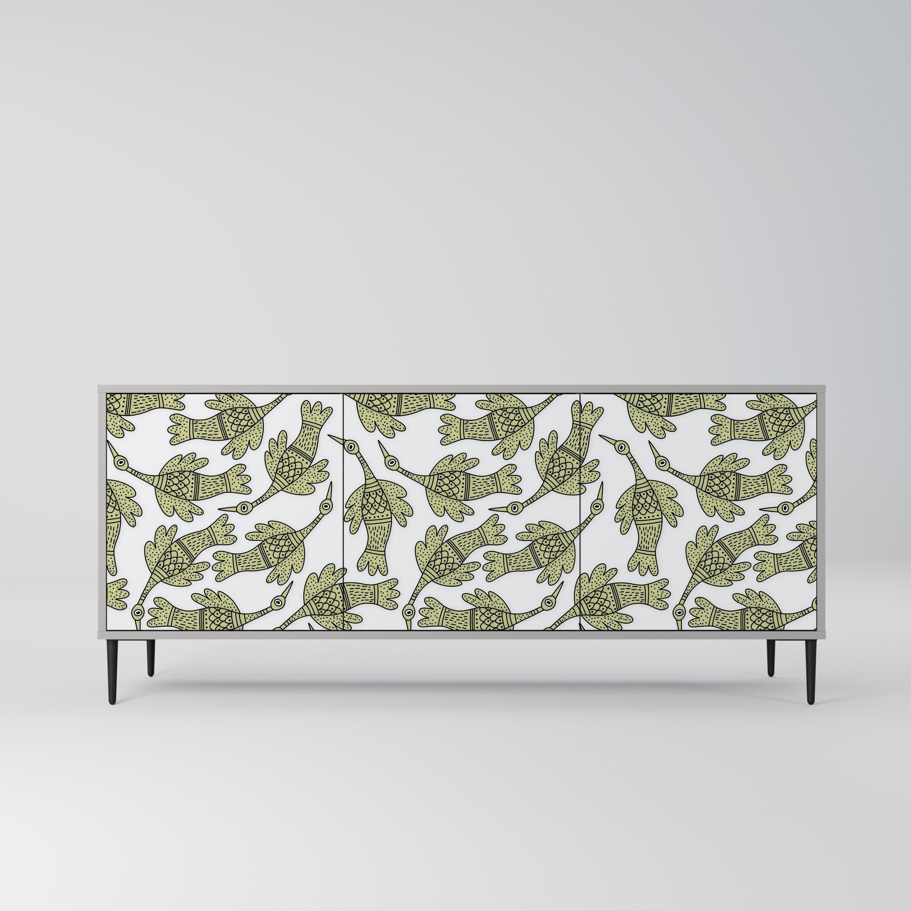 SEEDLING SONGBIRD Sideboard mit 3 Türen in grauem Finish