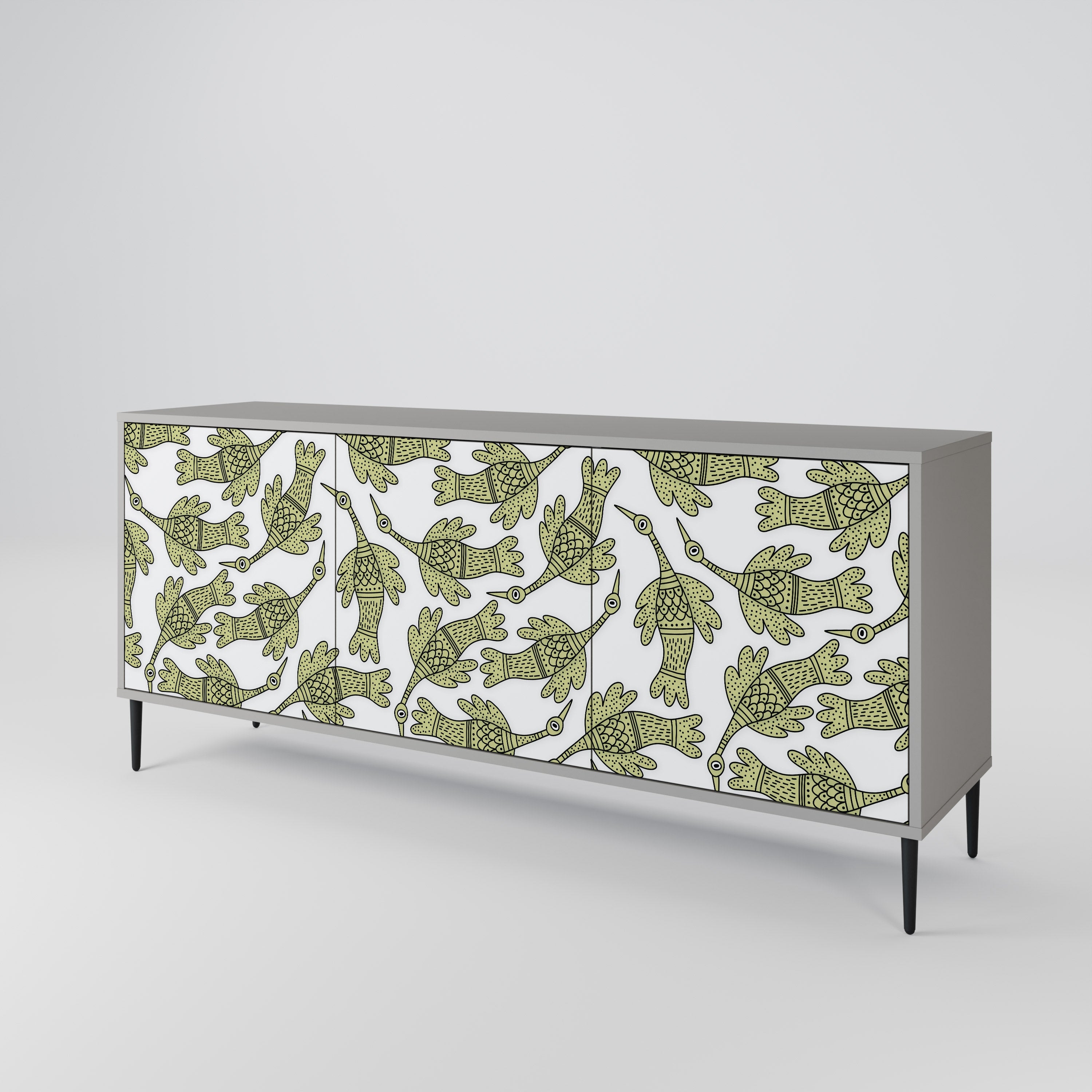 SEEDLING SONGBIRD Sideboard mit 3 Türen in grauem Finish