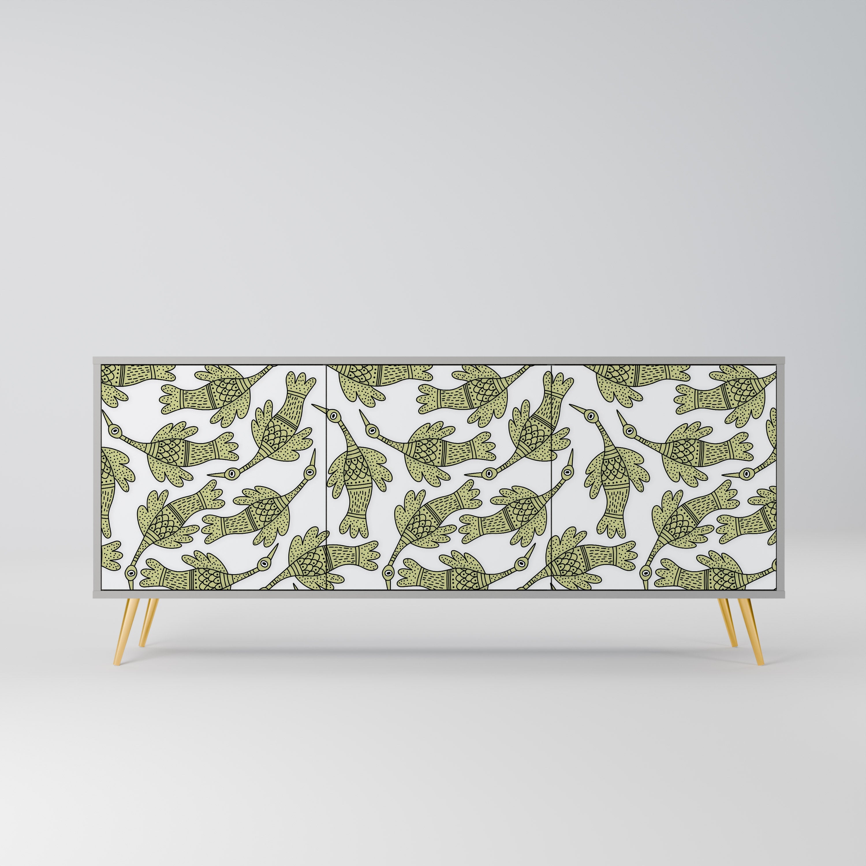 SEEDLING SONGBIRD Sideboard mit 3 Türen in grauem Finish