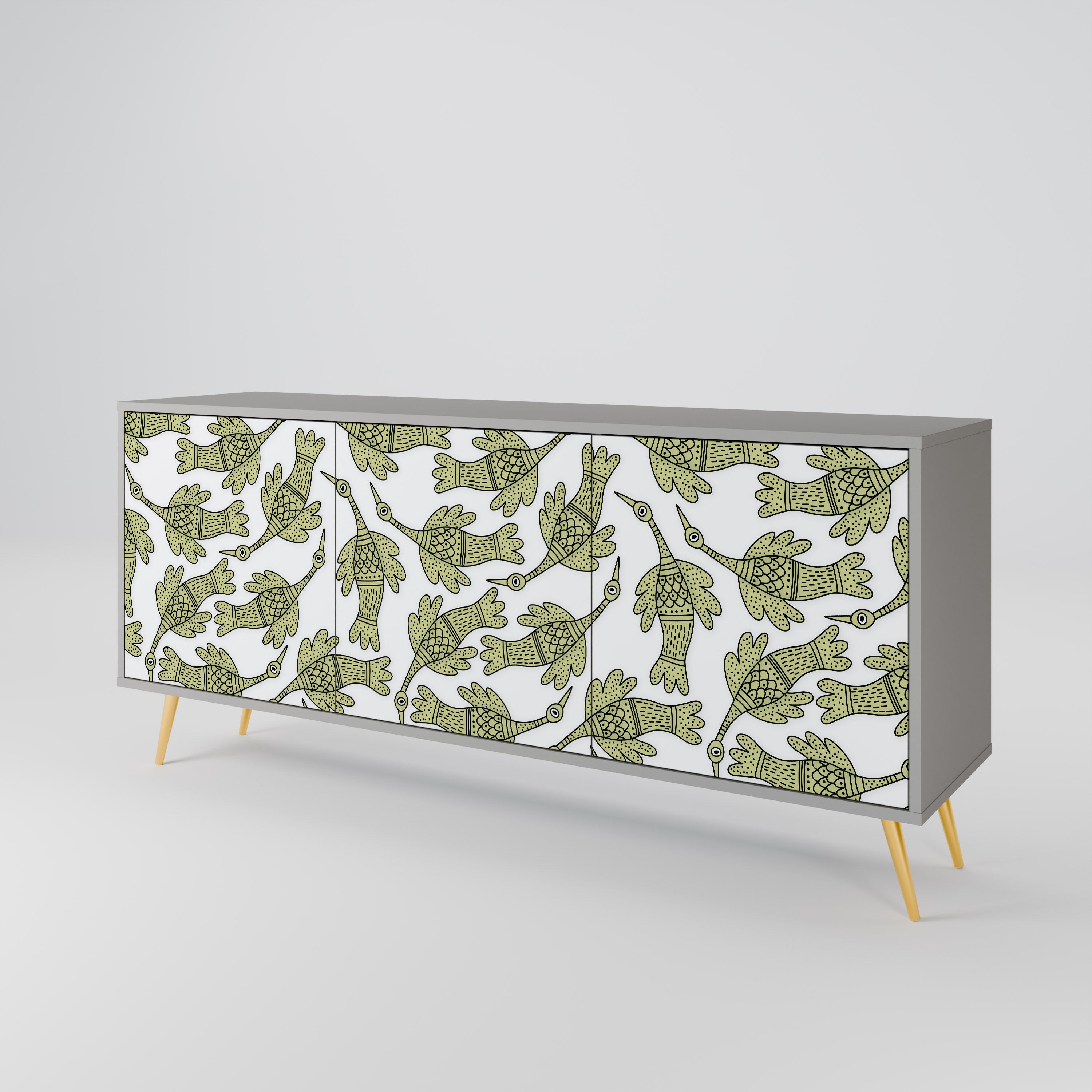 SEEDLING SONGBIRD Sideboard mit 3 Türen in grauem Finish