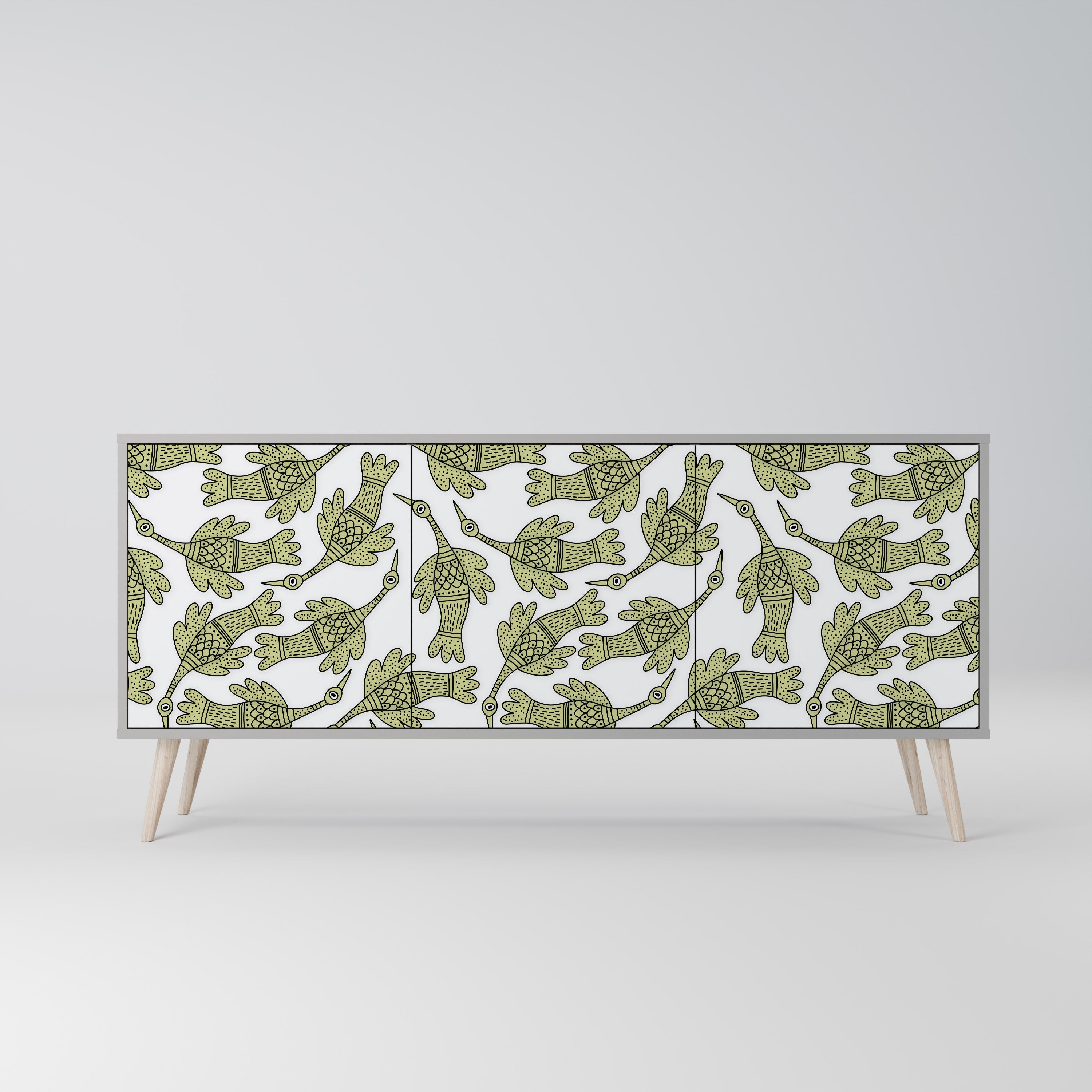 SEEDLING SONGBIRD Sideboard mit 3 Türen in grauem Finish