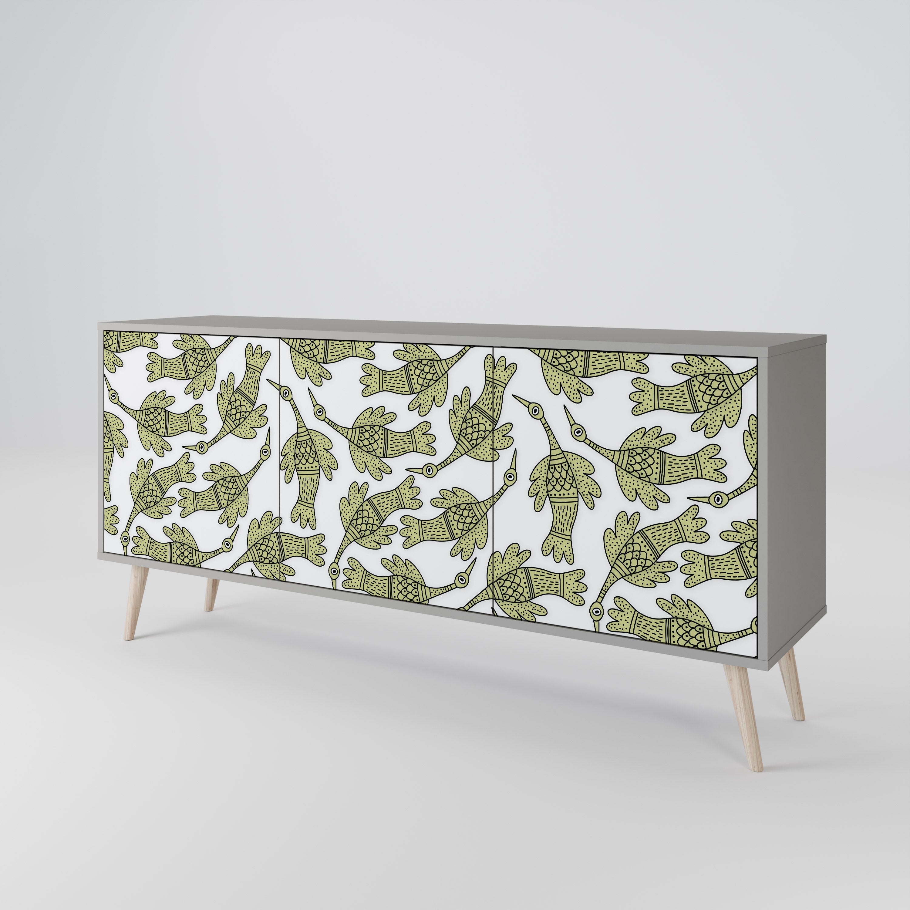 SEEDLING SONGBIRD Sideboard mit 3 Türen in grauem Finish