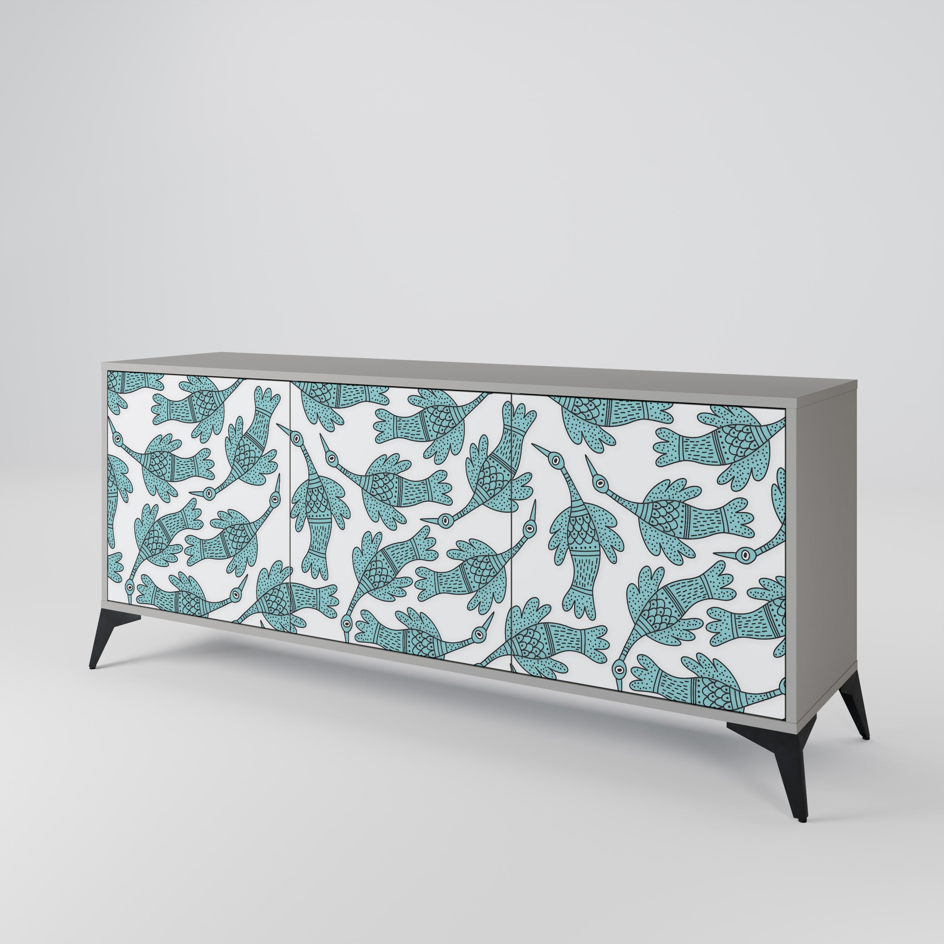 WATERSPOUT SONGIBIRD Sideboard mit 3 Türen in grauer Ausführung