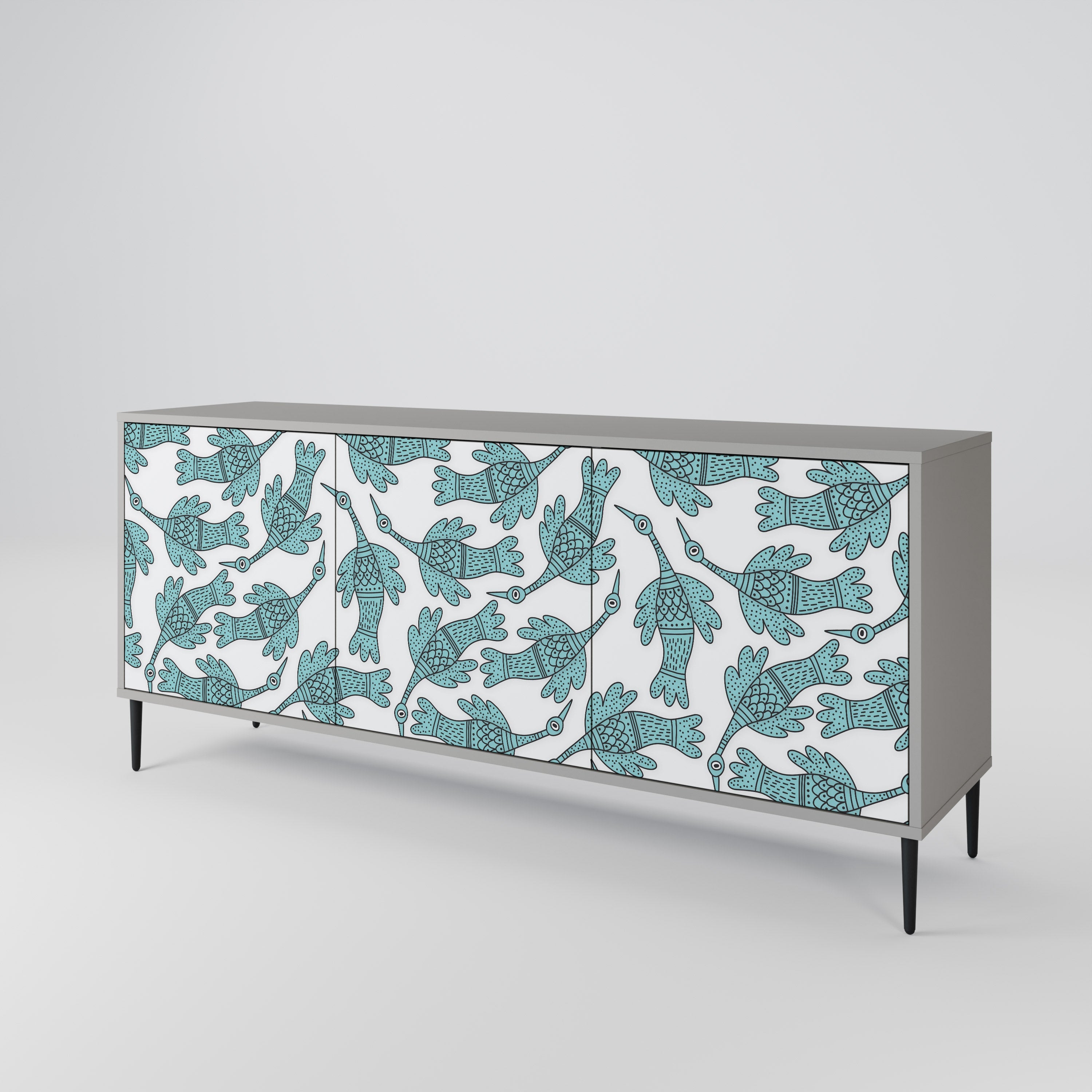 WATERSPOUT SONGIBIRD Sideboard mit 3 Türen in grauer Ausführung