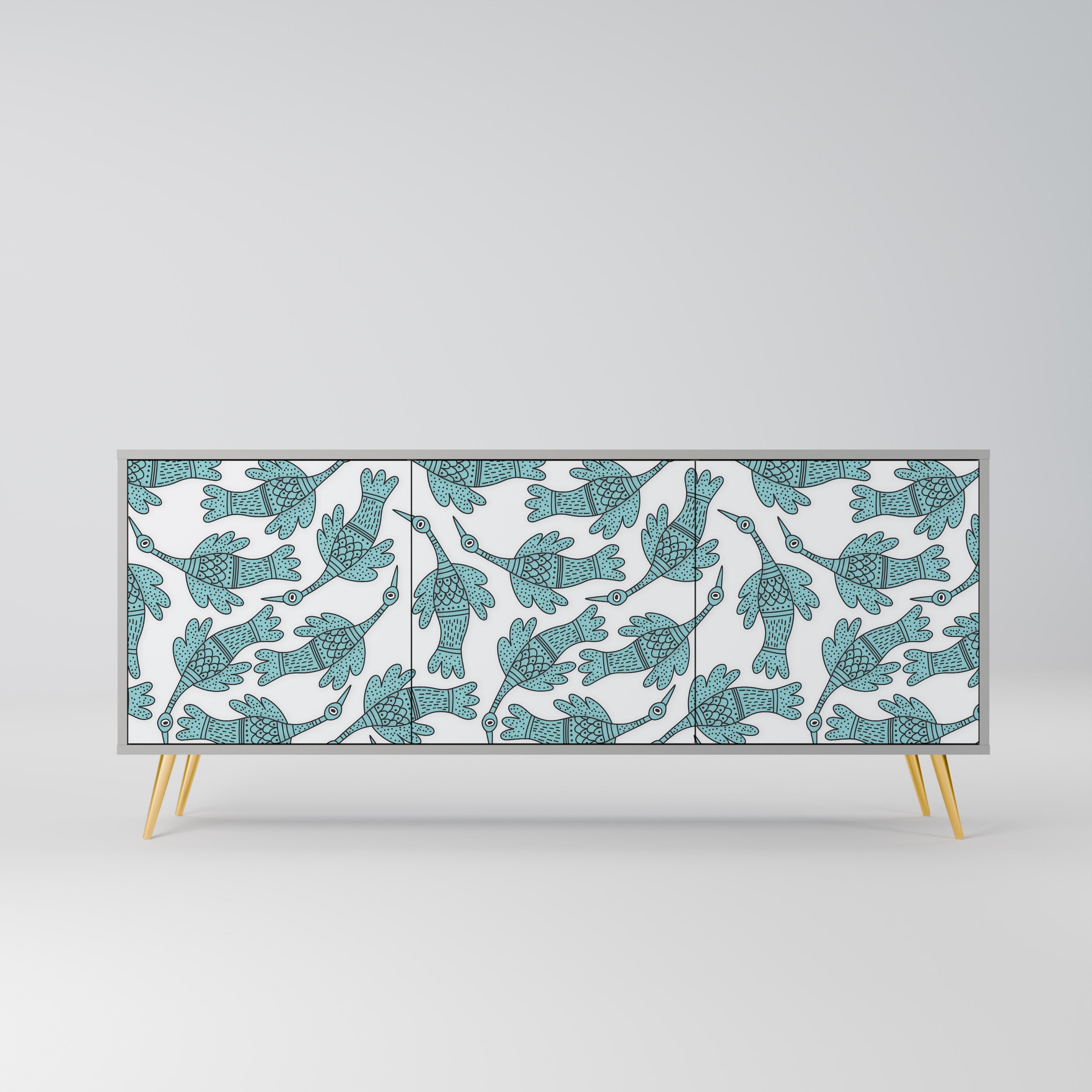 WATERSPOUT SONGIBIRD Sideboard mit 3 Türen in grauer Ausführung