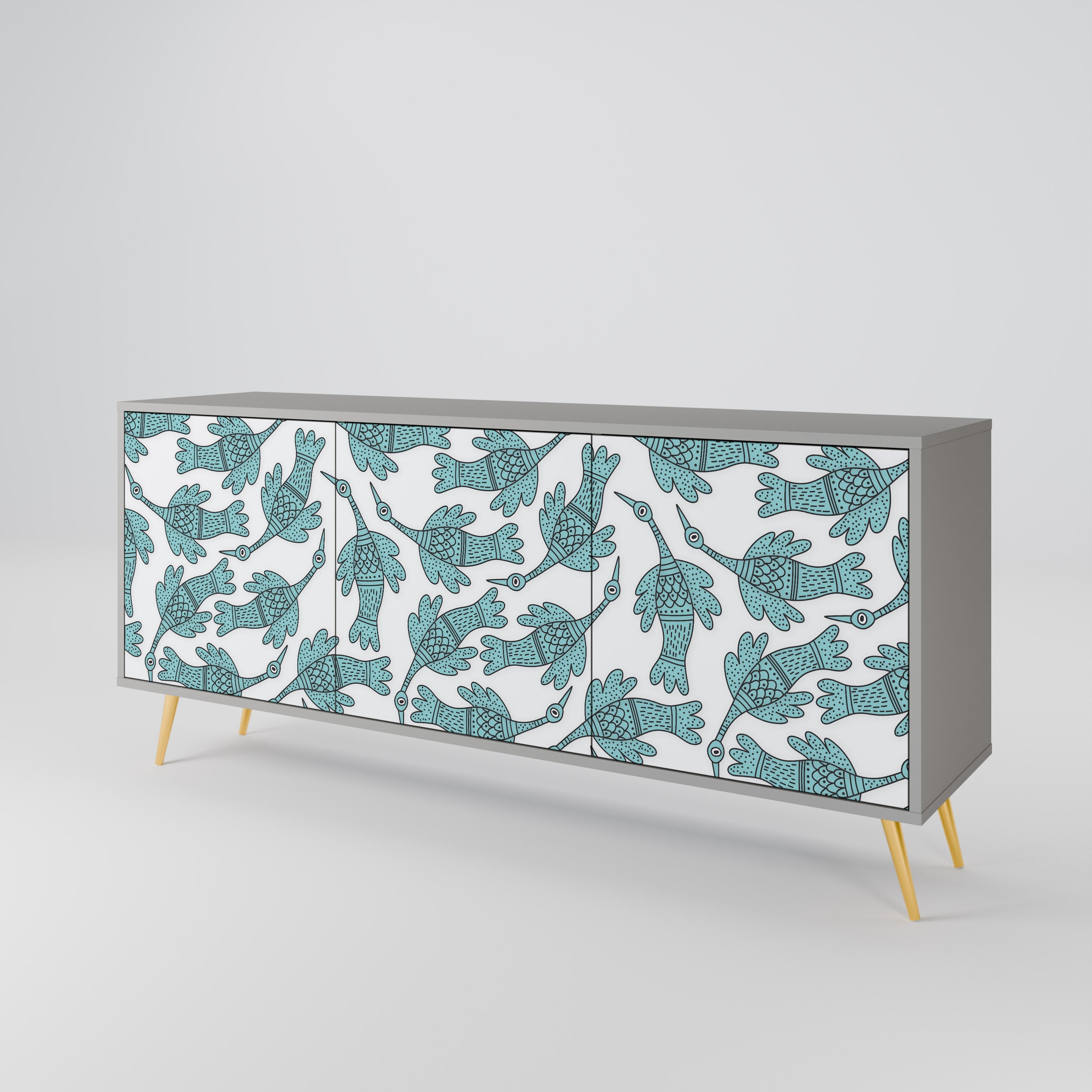 WATERSPOUT SONGIBIRD Sideboard mit 3 Türen in grauer Ausführung