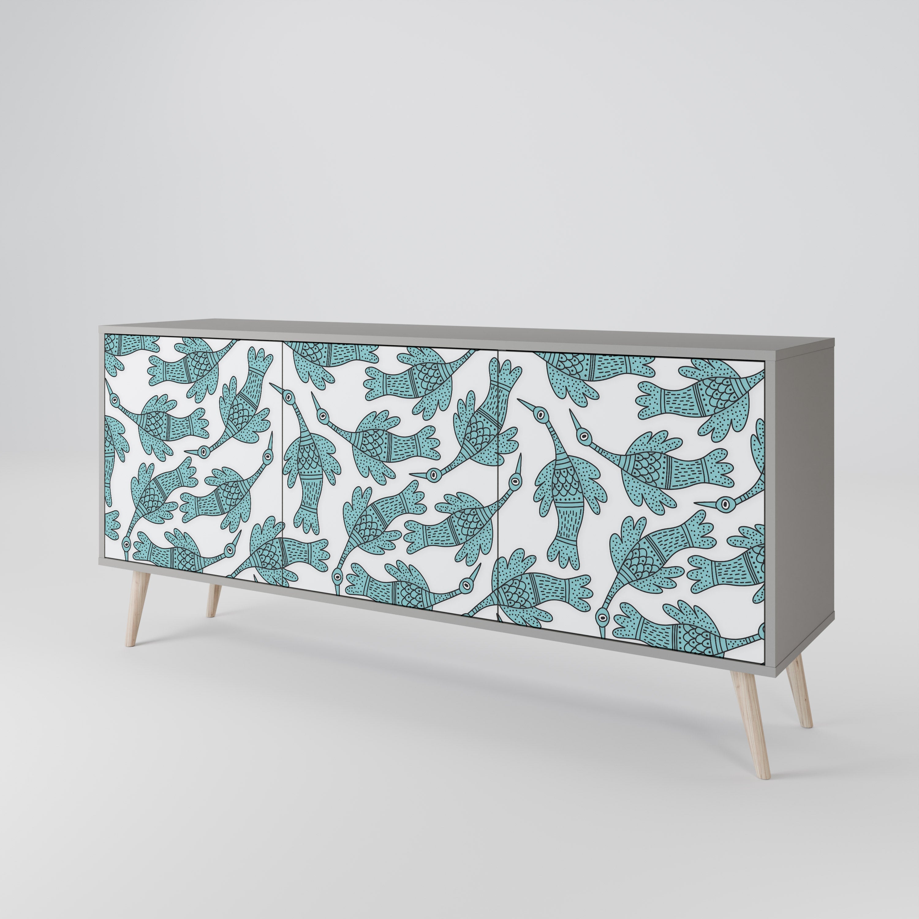 WATERSPOUT SONGIBIRD Sideboard mit 3 Türen in grauer Ausführung