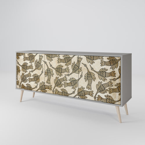 ALMONDINE SONGBIRD Sideboard mit 3 Türen in Grau