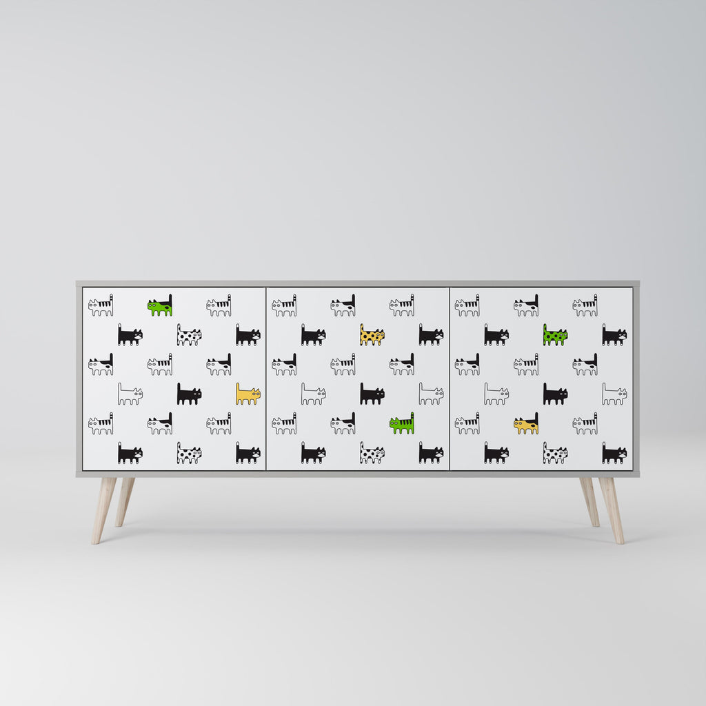 CATS COMPILATION 3-türiges Sideboard in grauer Ausführung