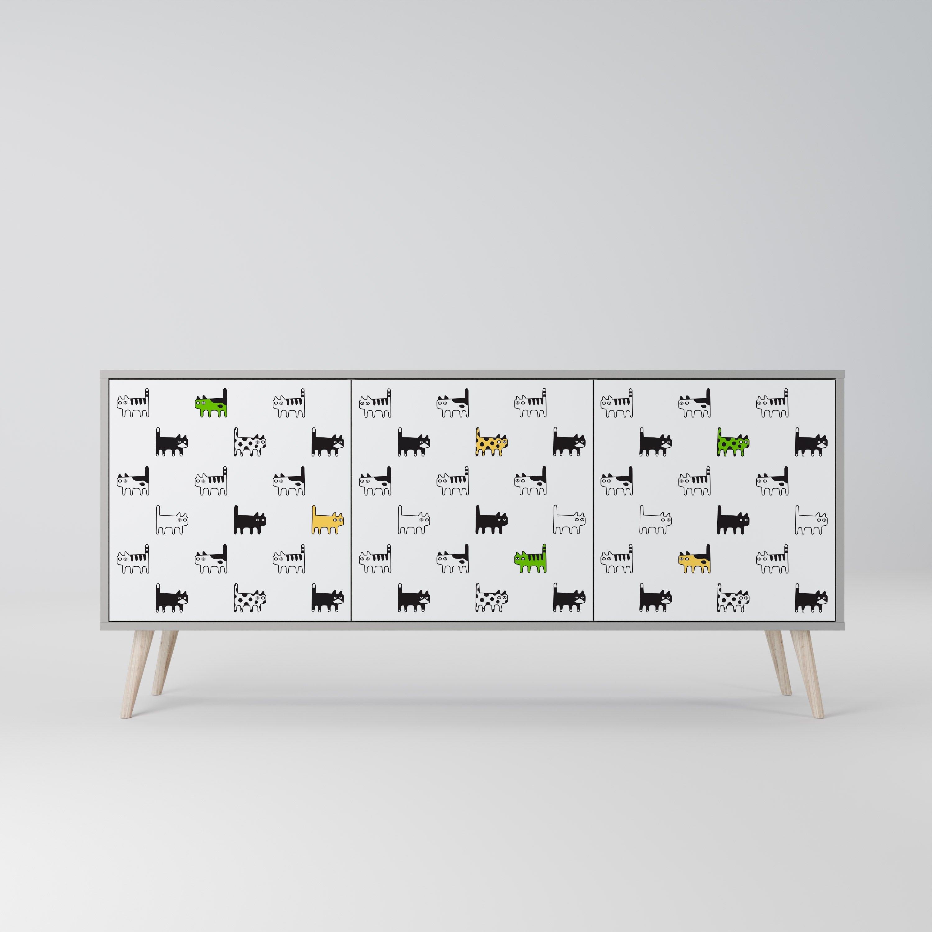 CATS COMPILATION 3-türiges Sideboard in grauer Ausführung