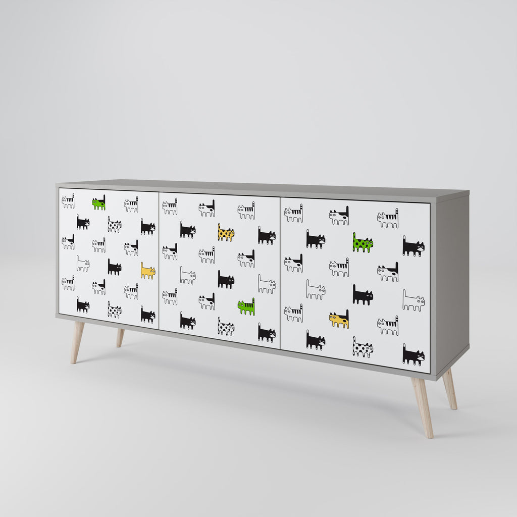 CATS COMPILATION 3-türiges Sideboard in grauer Ausführung
