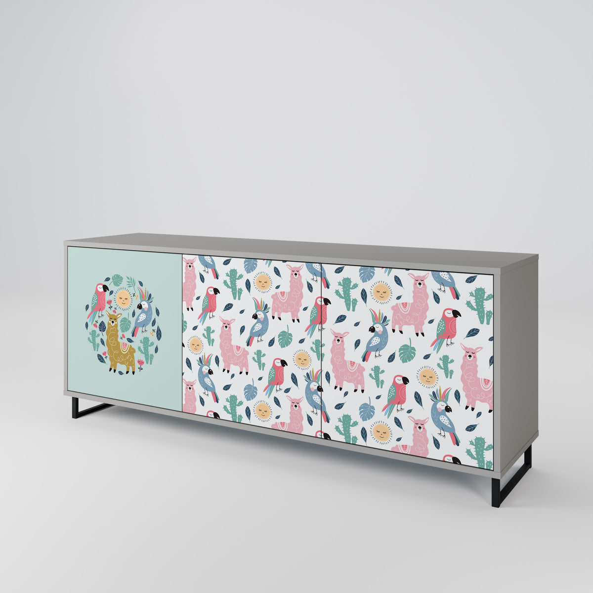 COLORFUL ALPACAS 3-türiges Sideboard