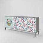 COLORFUL ALPACAS Sideboard mit 3 Türen in Grau
