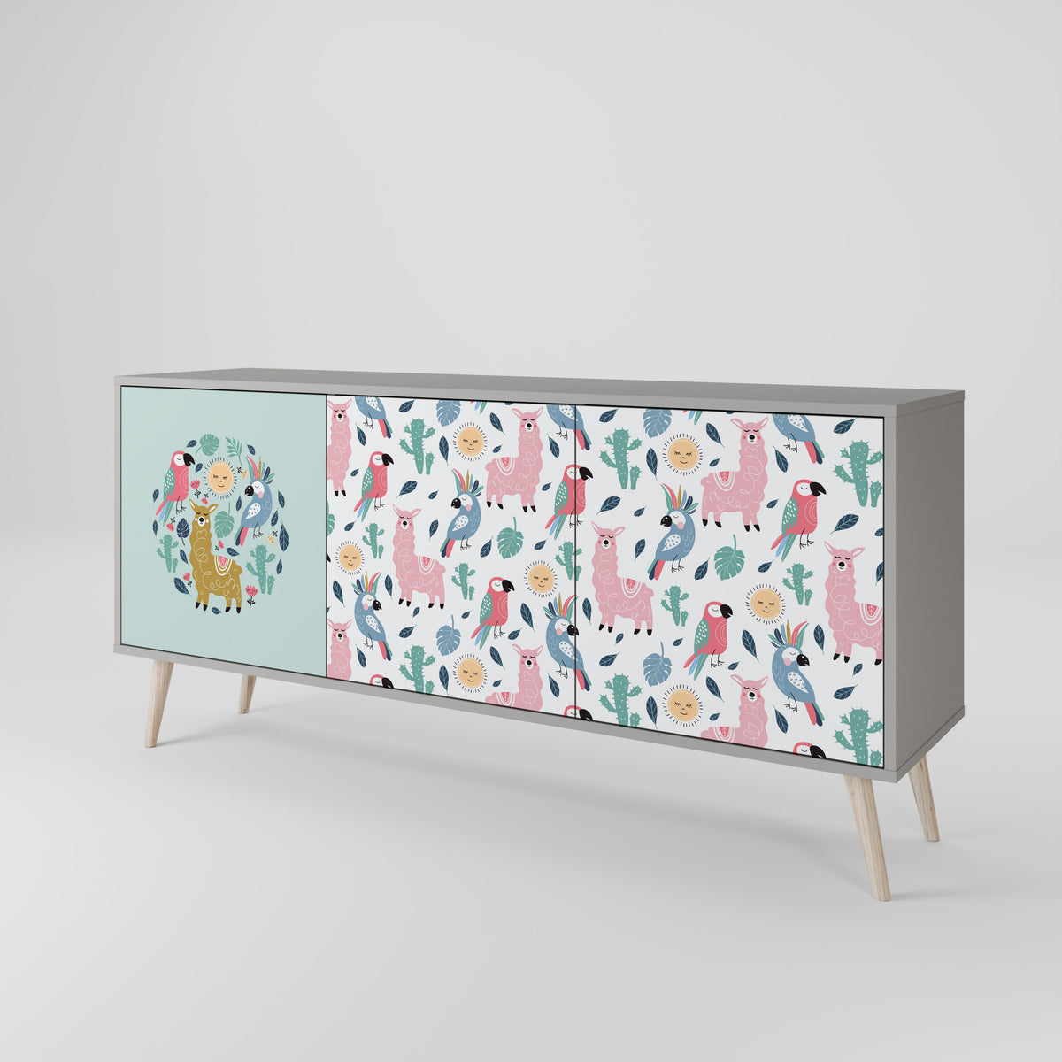 COLORFUL ALPACAS 3-türiges Sideboard