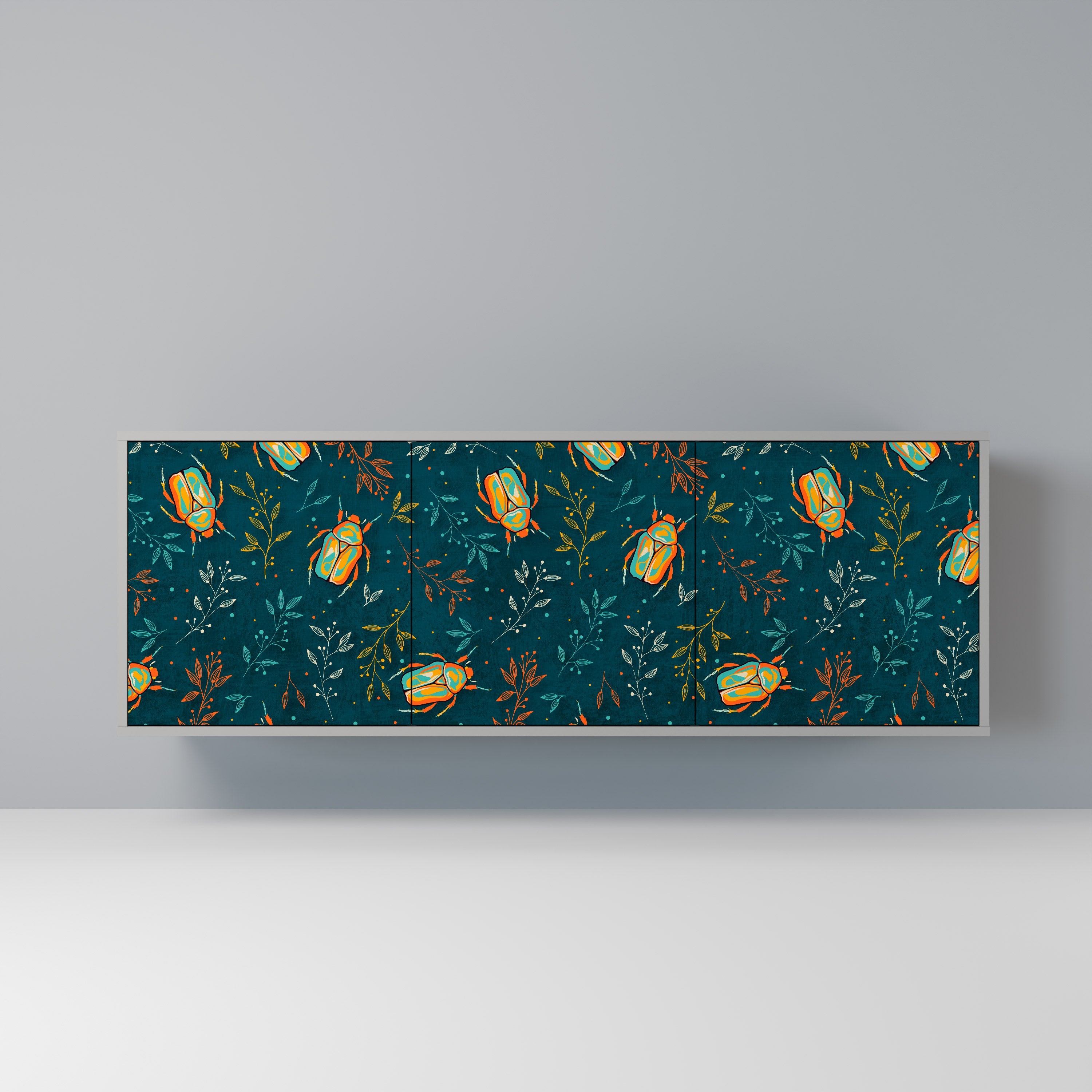 AUTUMN INSECTS Sideboard mit 3 Türen in grauer Ausführung