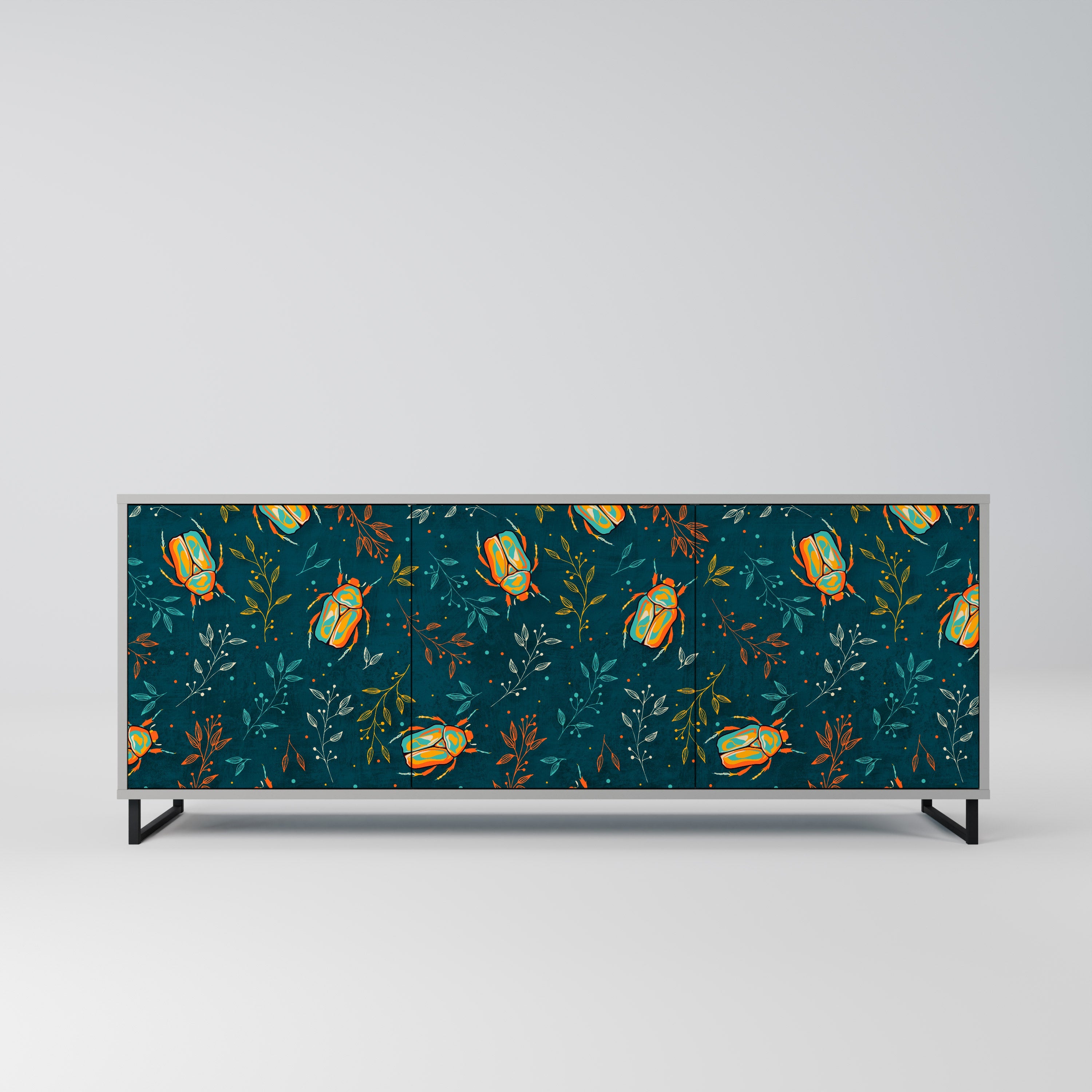 AUTUMN INSECTS Sideboard mit 3 Türen in grauer Ausführung