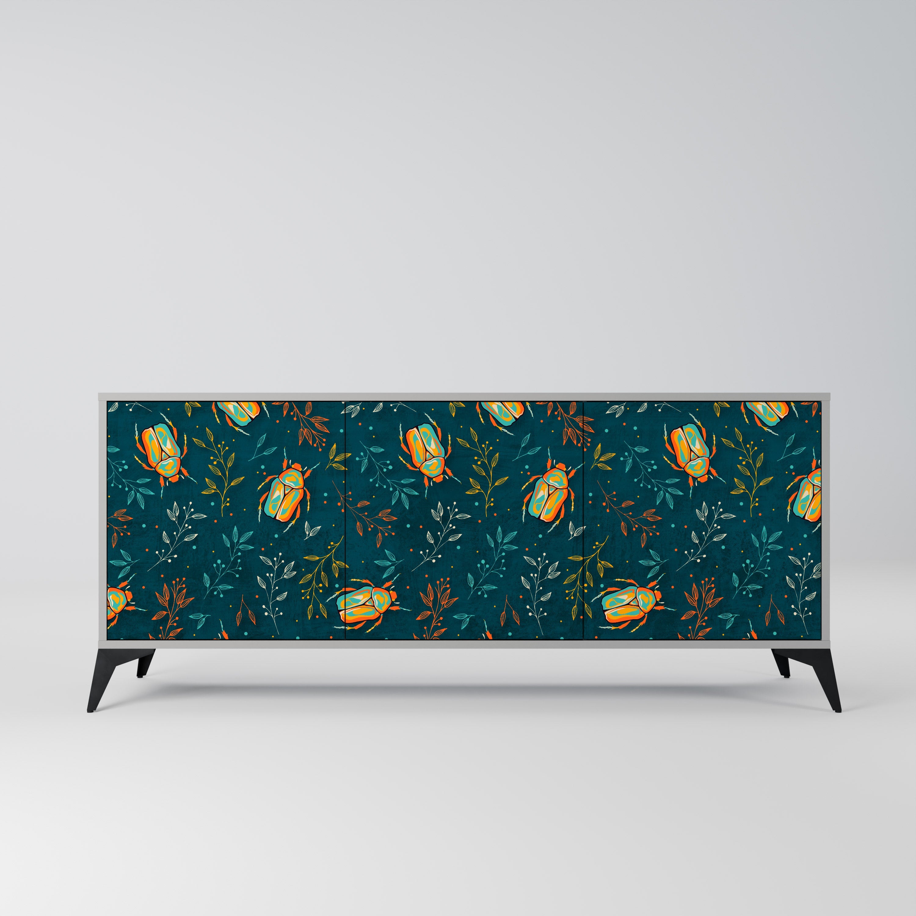 AUTUMN INSECTS Sideboard mit 3 Türen in grauer Ausführung