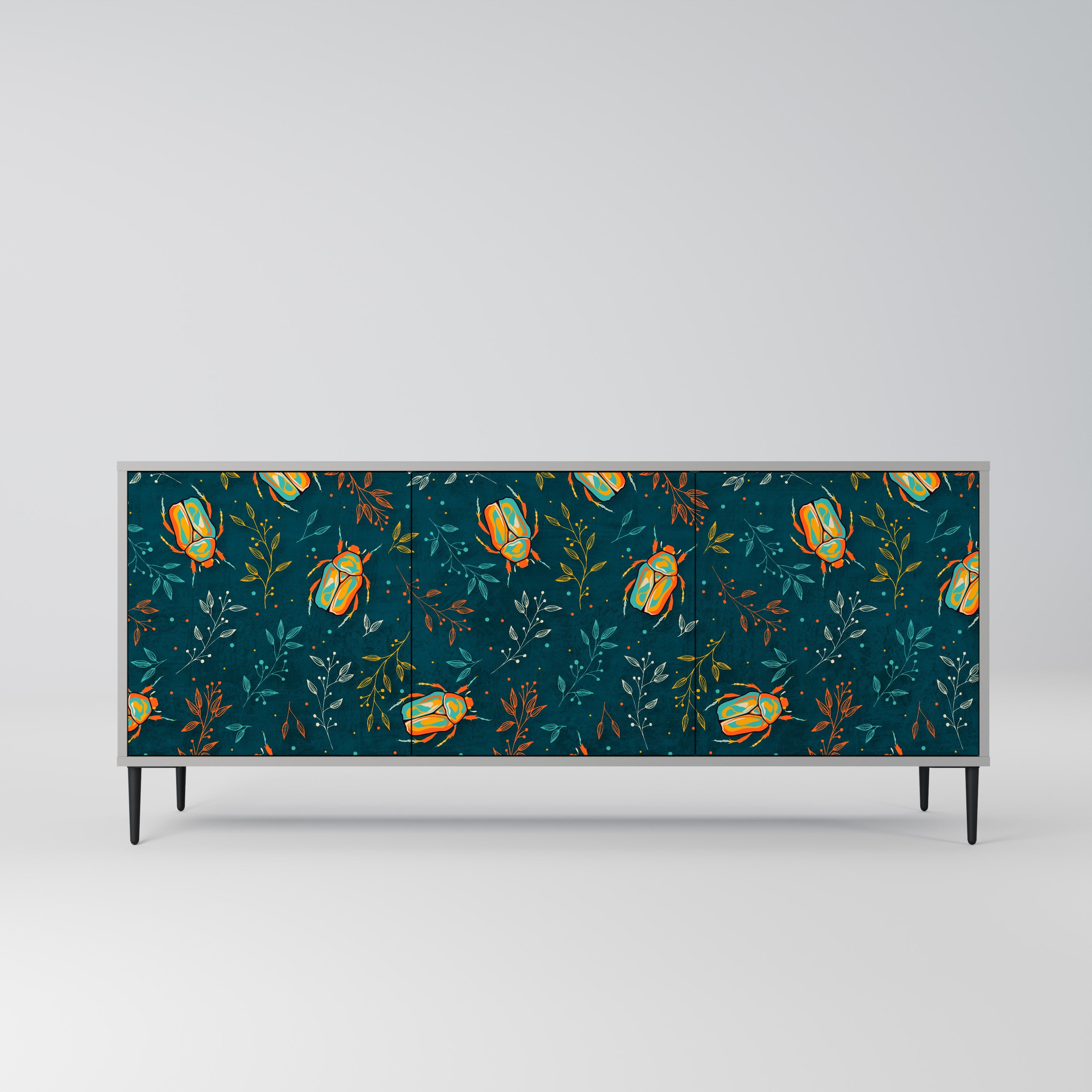 AUTUMN INSECTS Sideboard mit 3 Türen in grauer Ausführung