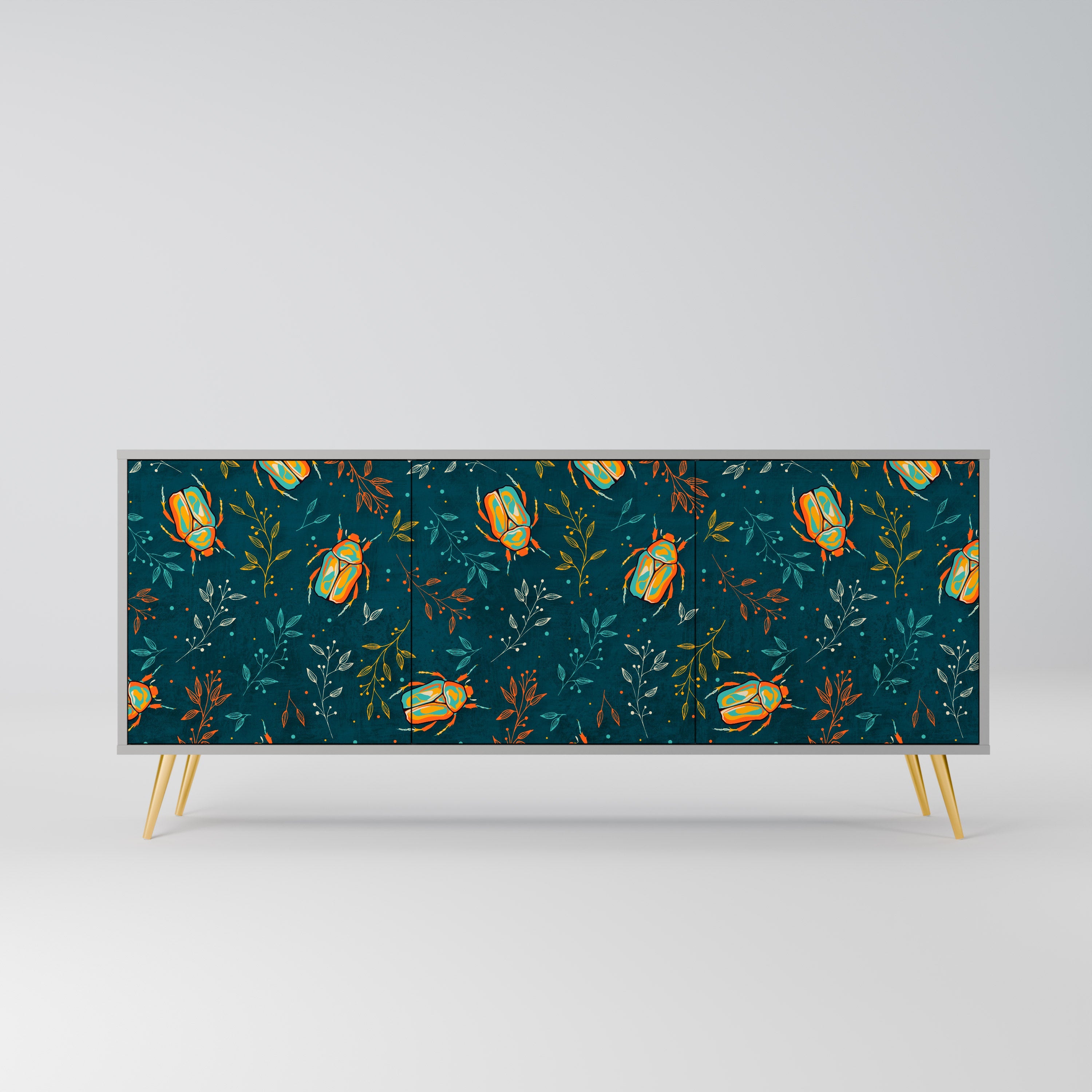AUTUMN INSECTS Sideboard mit 3 Türen in grauer Ausführung