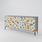 COLORFUL INSECTS Sideboard mit 3 Türen in Grau