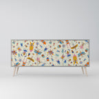 COLORFUL INSECTS Sideboard mit 3 Türen in Grau