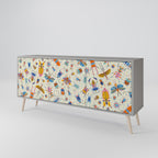 COLORFUL INSECTS Sideboard mit 3 Türen in Grau