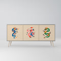 MYTHOLOGICAL CREATURES Sideboard mit 3 Türen in Grau