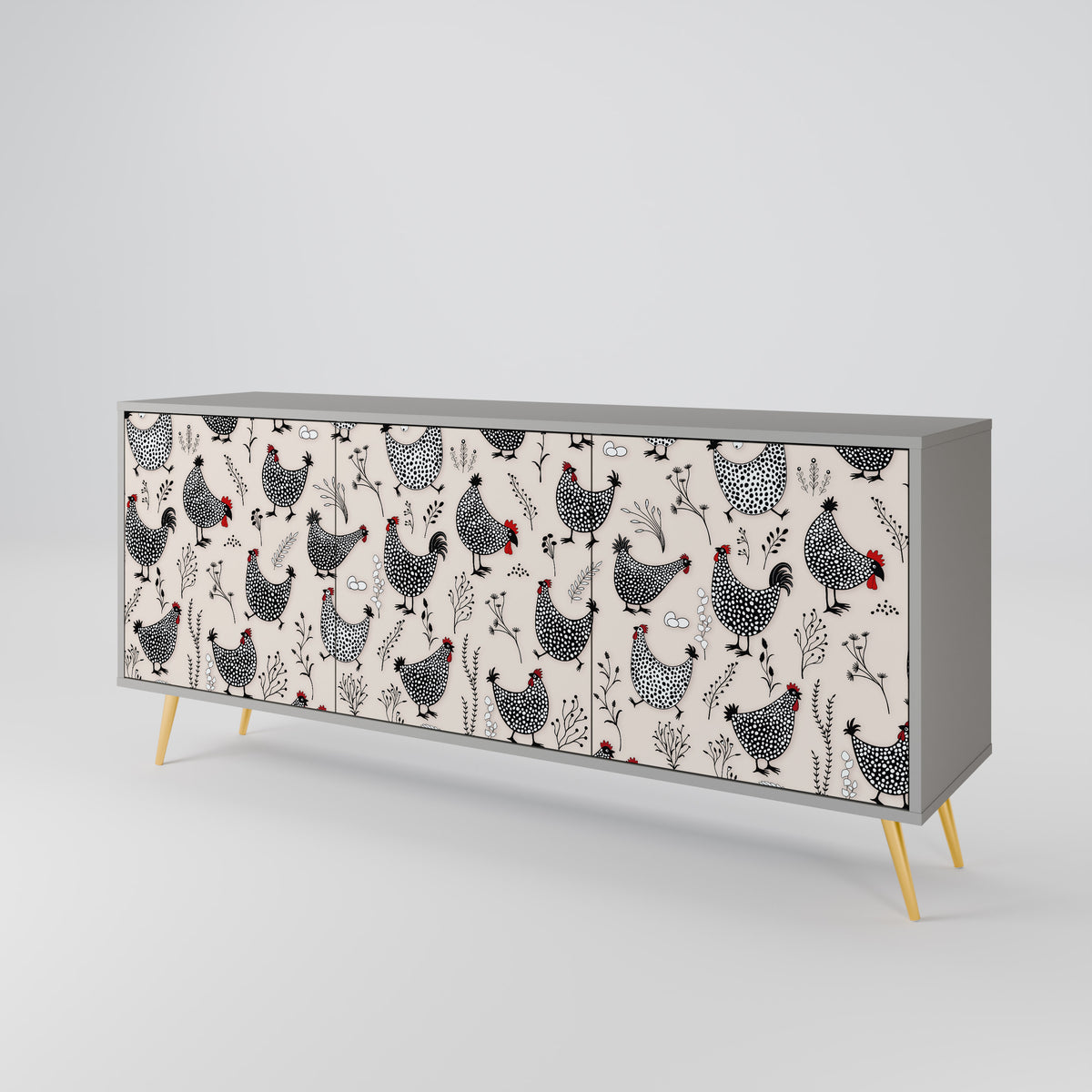 HAPPY HENS 3-türiges Sideboard