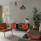 GEOMETRIC BRILLIANCE TV-Lowboard mit 2 Türen in Schwarz