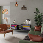 COLORFUL DIVERSION TV-Lowboard mit 2 Türen in Schwarz