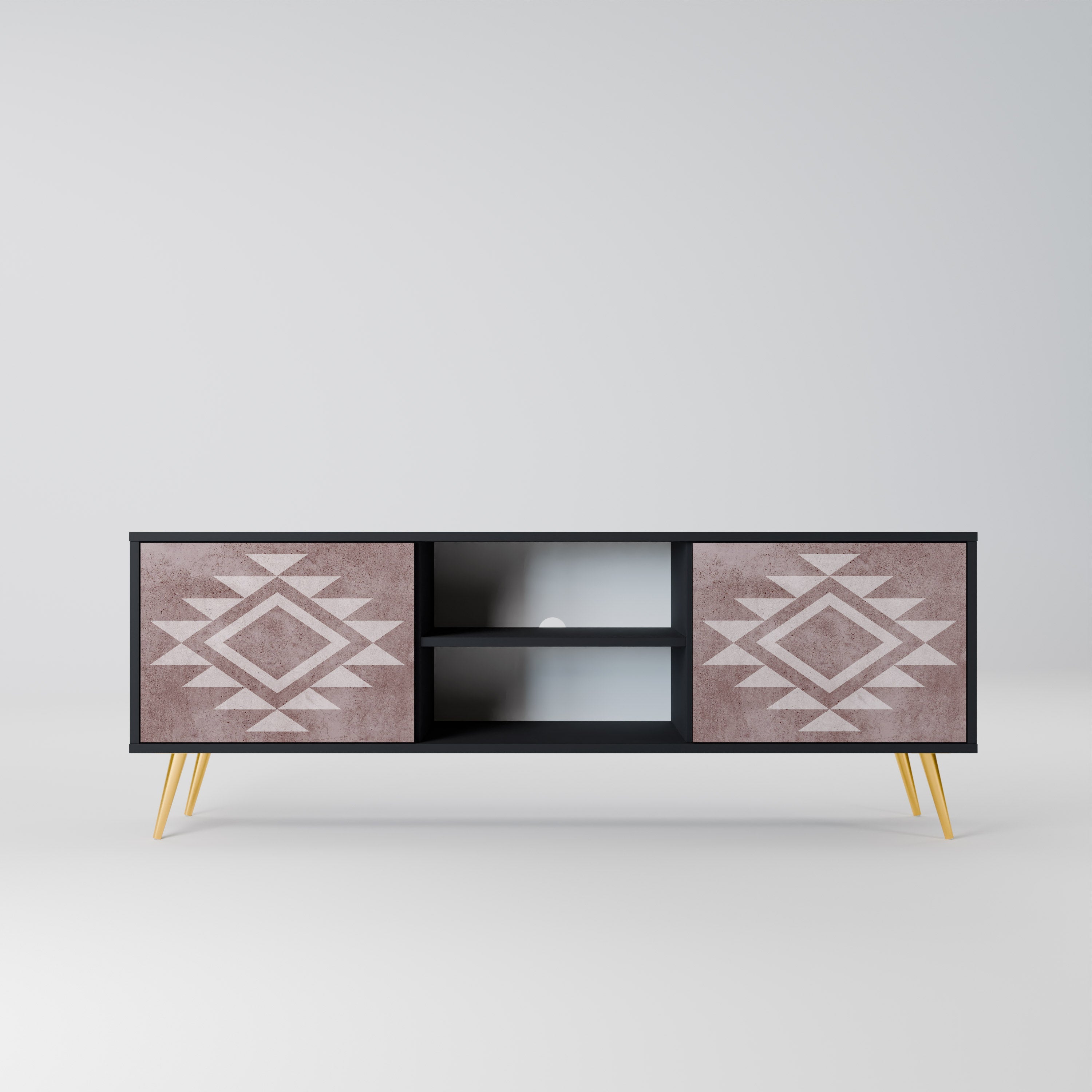 MARVEL MOSAIC TV-Lowboard mit 2 Türen in Schwarz