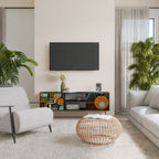 GEODE GLIMMER TV-Lowboard mit 2 Türen in Schwarz