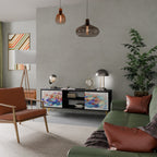 FINESSE MASH-UP TV-Lowboard mit 2 Türen in Schwarz