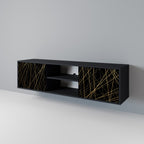 BRIGHT MESH TV-Lowboard mit 2 Türen in Schwarz