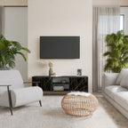 BRIGHT MESH TV-Lowboard mit 2 Türen in Schwarz