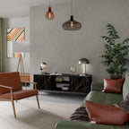 BRIGHT MESH TV-Lowboard mit 2 Türen in Schwarz